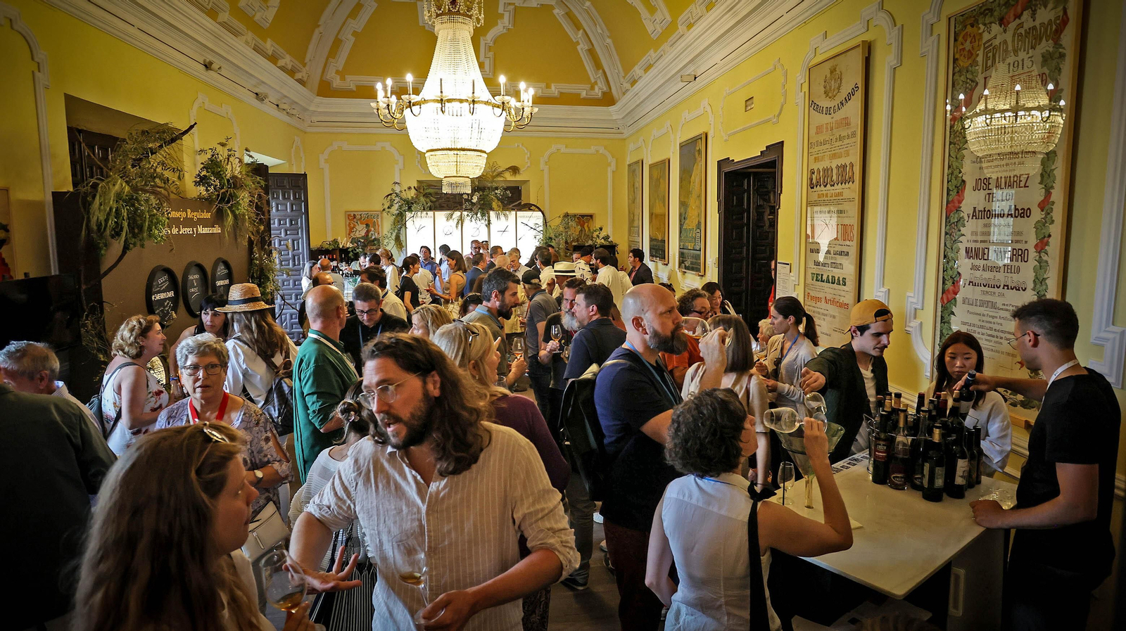 Salones que ocupa el Consejo Regulador del jerez en la primera planta del Palacio Villavicencio, de los más frecuentados en la apertura del Salón.