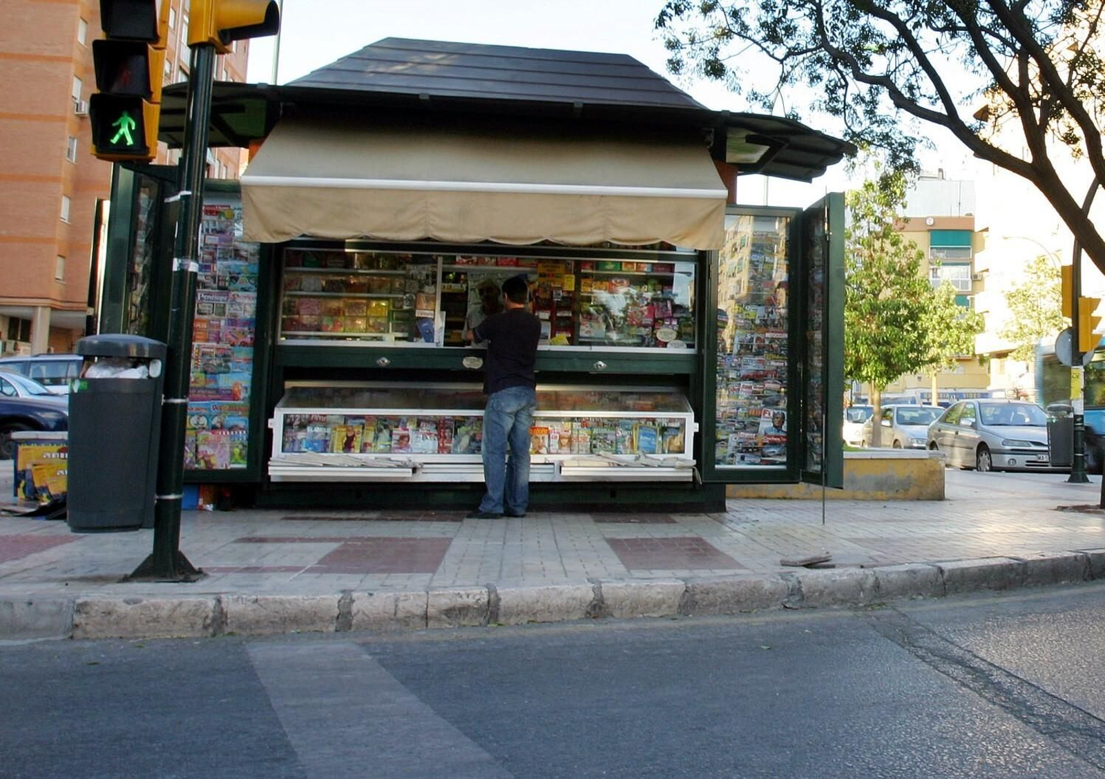 Un quiosco de Málaga en una imagen de archivo.