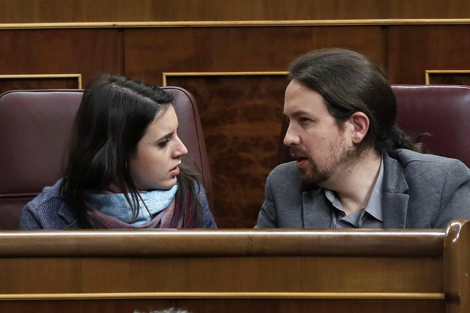 Irene Montero (i) y Pablo Iglesias.