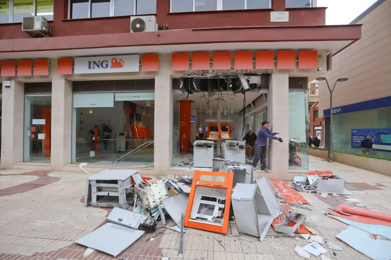 Cajero de la avenida de Andalucía volado con explosivos en febrero de 2023.