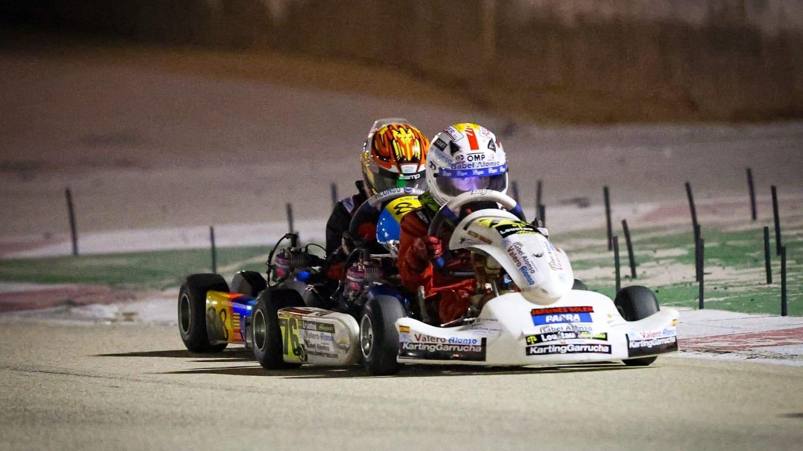El piloto almeriense a los mandos de su vehículo durante una de las pruebas del Campeonato de Karting de la Región de Murcia.
