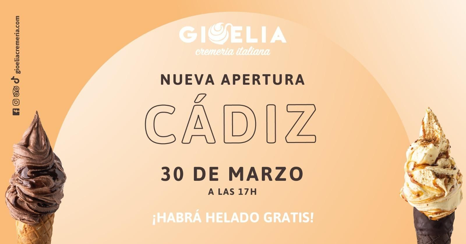 El cartel de la apertura de Gioelia Cremería.