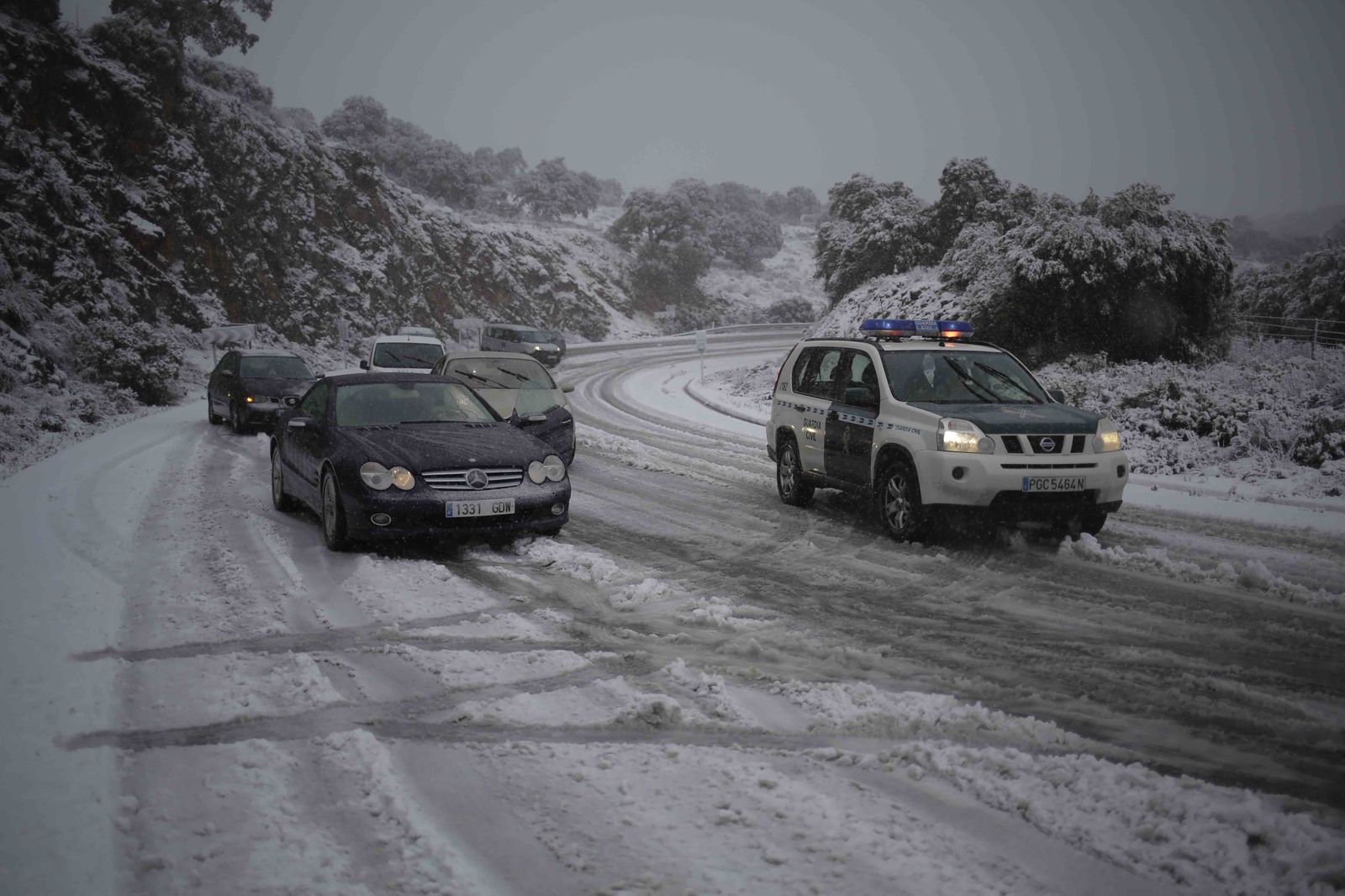 Problemas por la nieve en la Sierra de Ronda