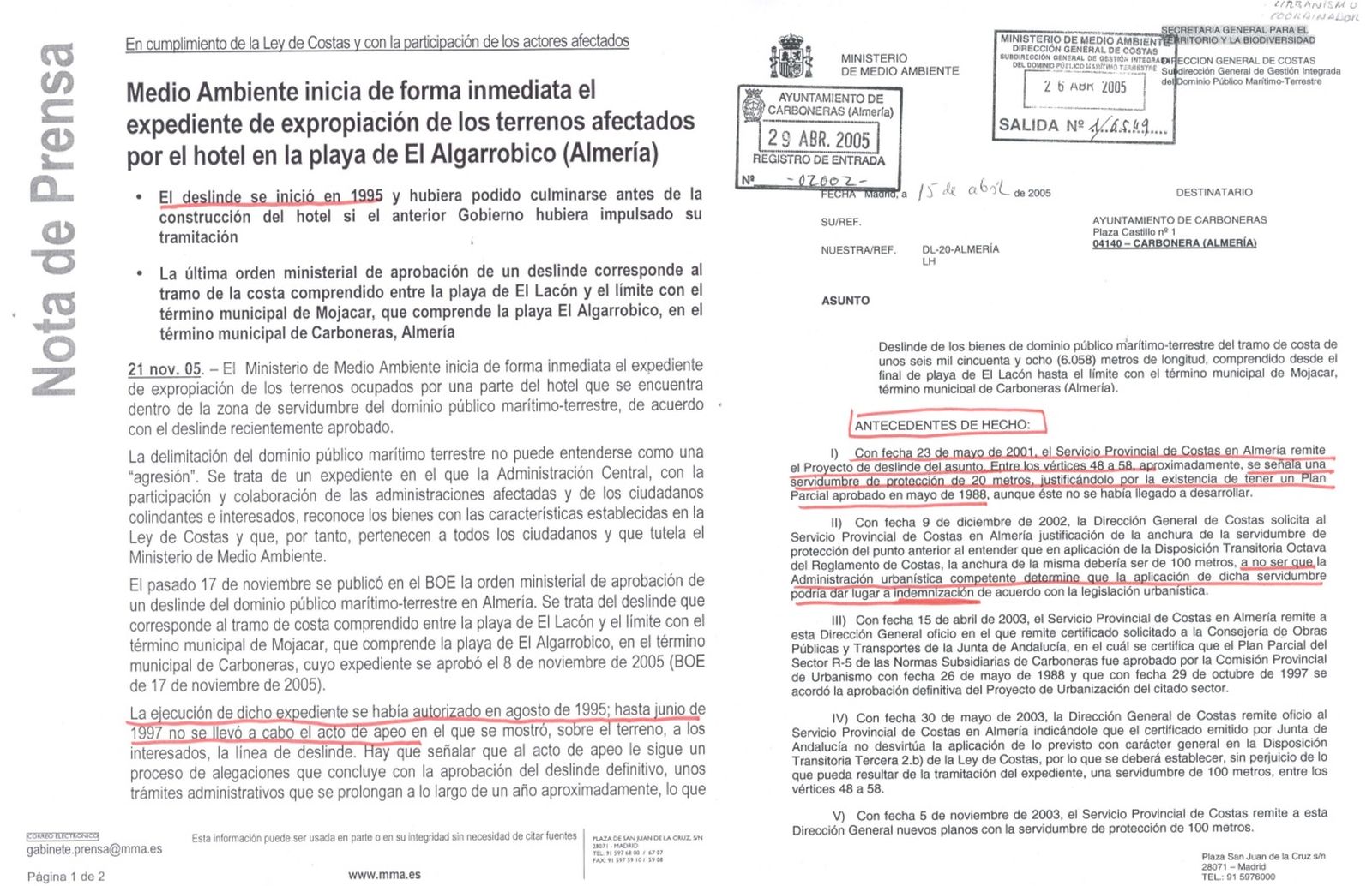20 años de la paralización del Algarrobico: los documentos exclusivos de un fracaso institucional