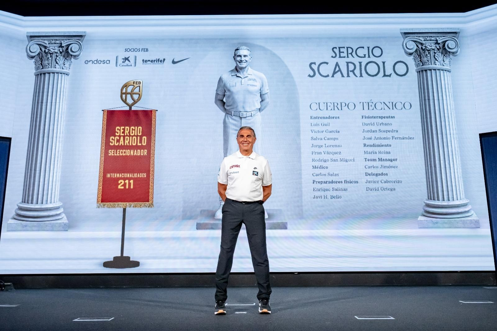 Alberto Díaz y Mario Saint-Supéry, en la presentación de España para el Eurobasket
