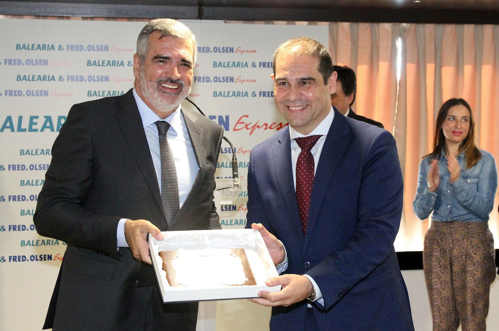 Balearia,  Fred Olsen y el Puerto de Huelva presentan la nueva línea entre Huelva y Canarias, en imágenes
