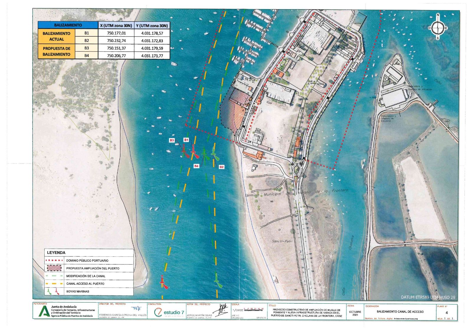 La zona rayada en rojo es donde irá la nueva infraestructura.