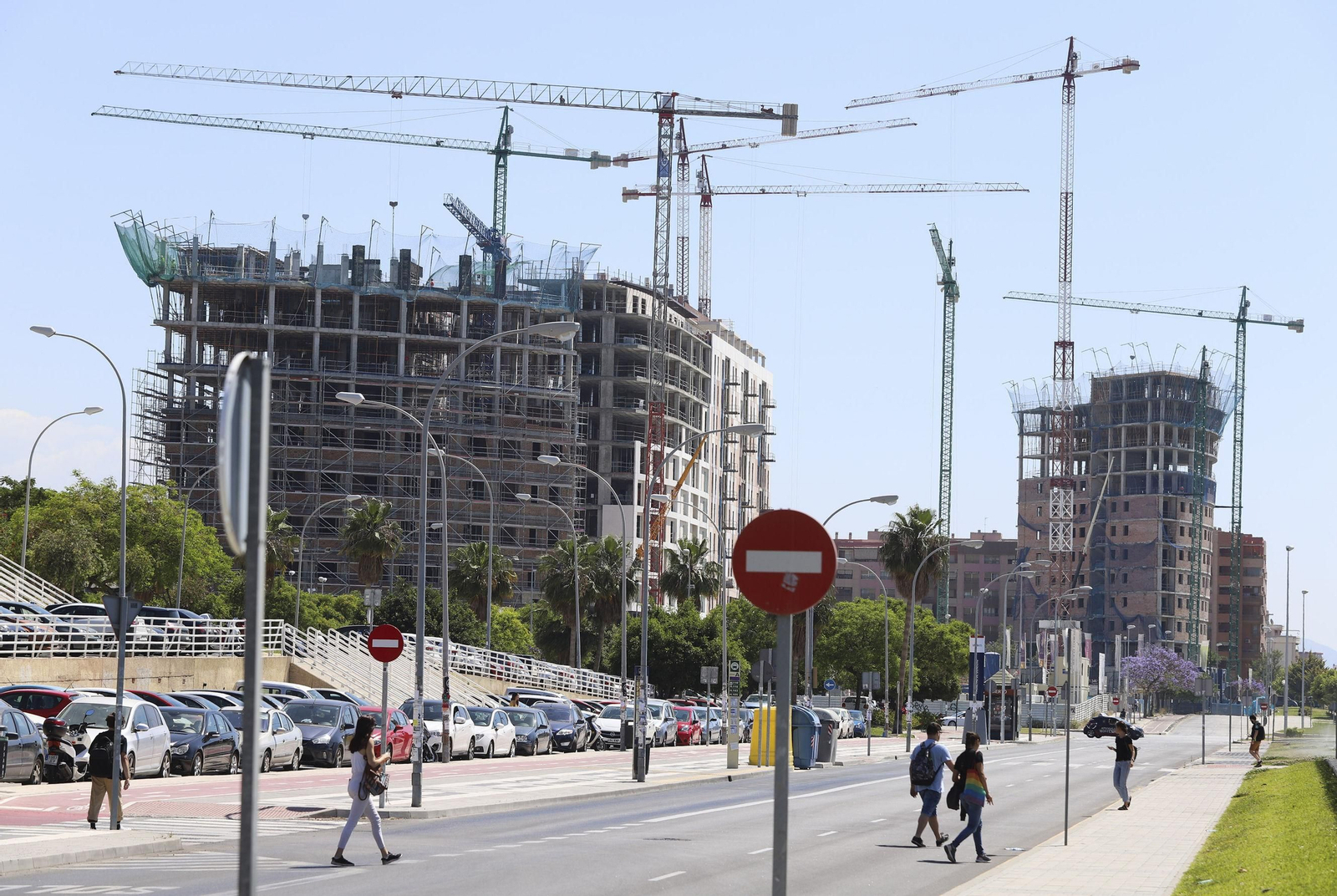Obras en una promoción inmobiliaria en Málaga.