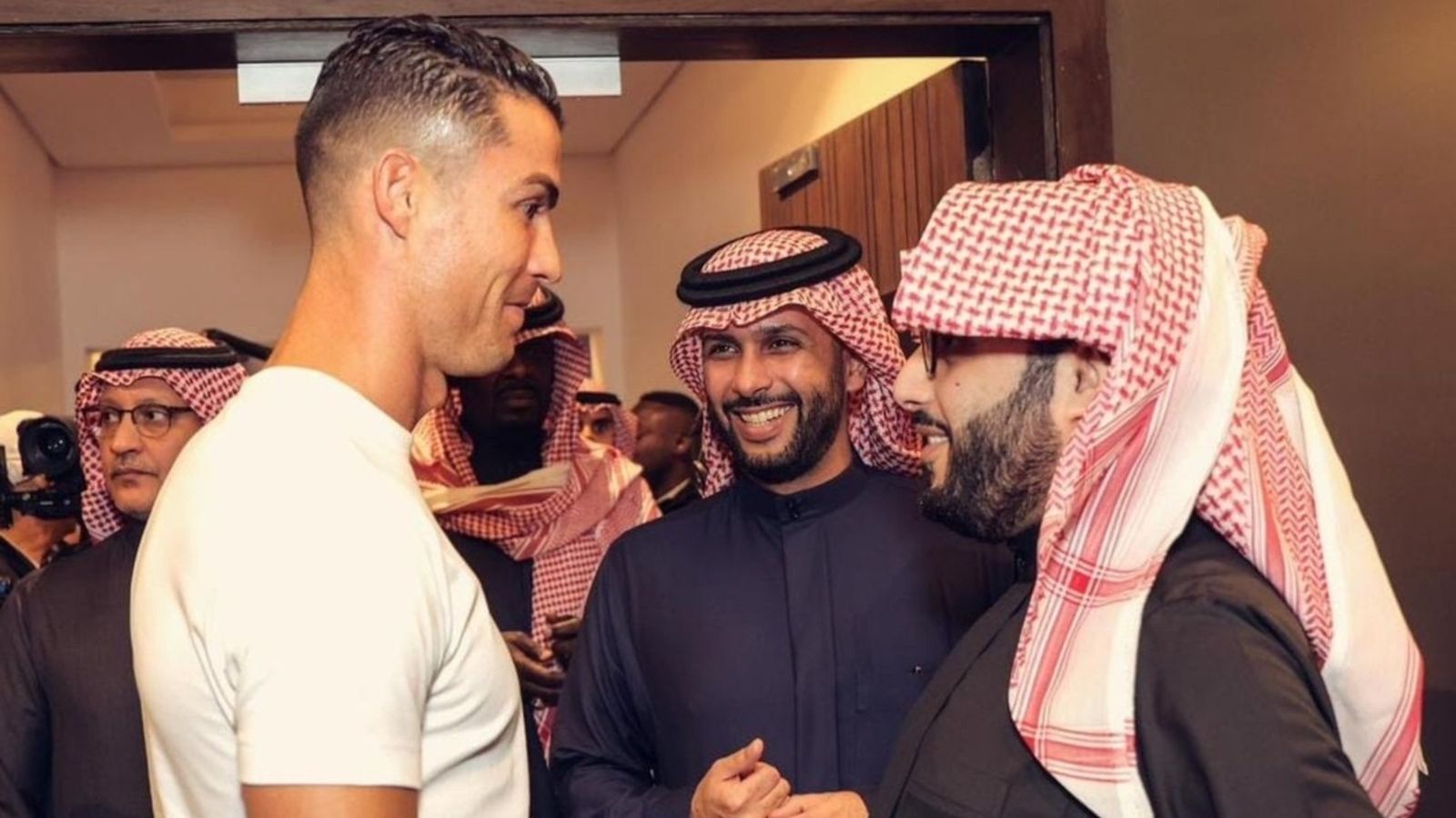 Cristiano Ronaldo, Mohamed Al-Khereiji y Turki Al-Sheikh, tres protagonistas en el accionariado rojiblanco.