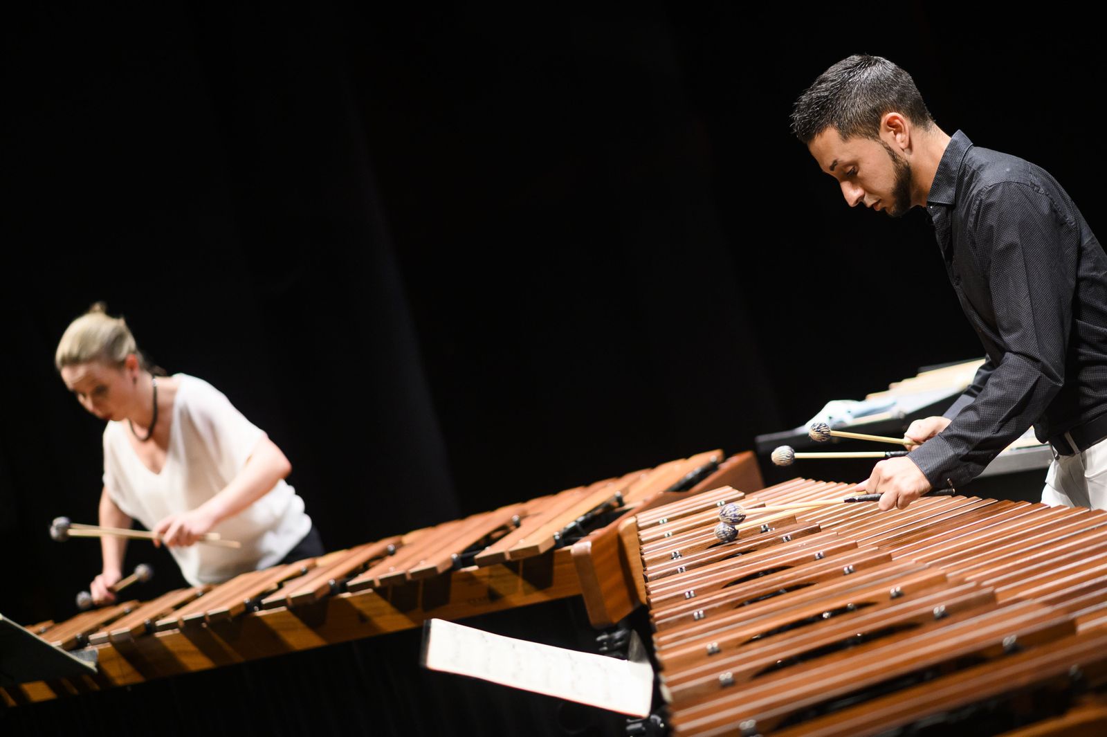 Katarzyna Mycka y Conrado Moya durante su actuación.