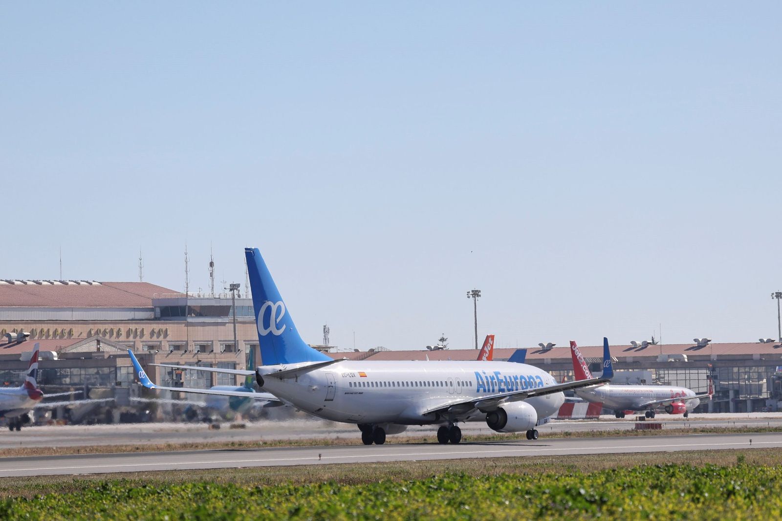 Un avión de Air Europa, una de las compañías que hace la ruta Málaga Madrid.