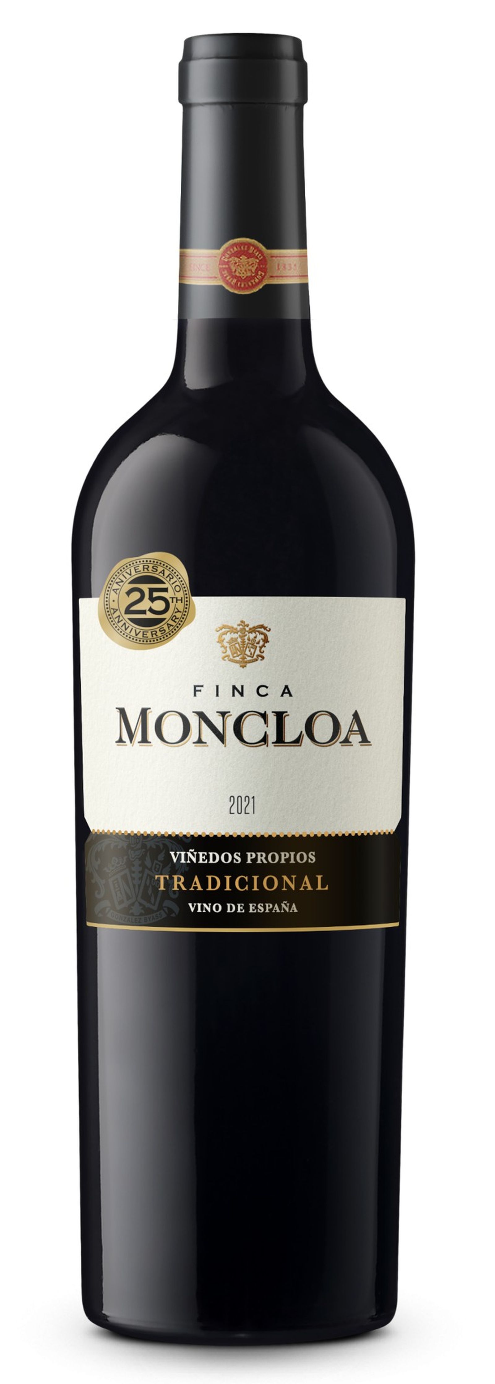Botella de Finca Moncloa 25 aniversario.