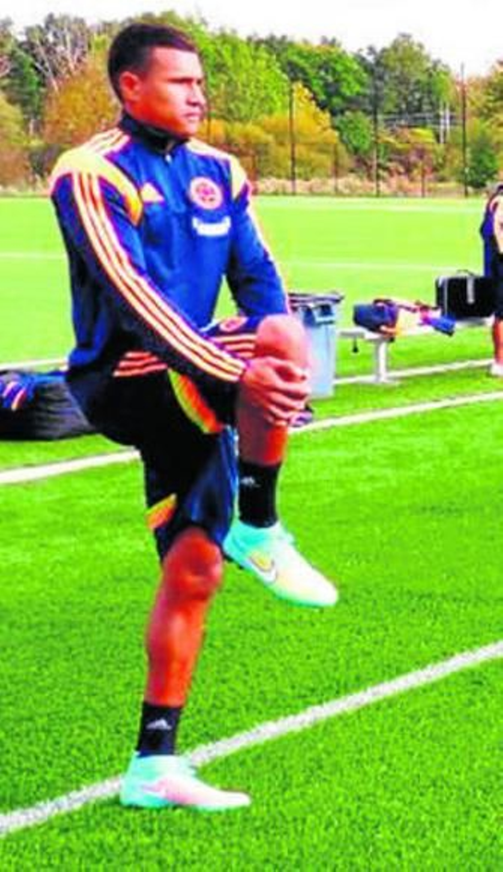 Murillo, durante un entrenamiento de la pasada semana con Colombia.