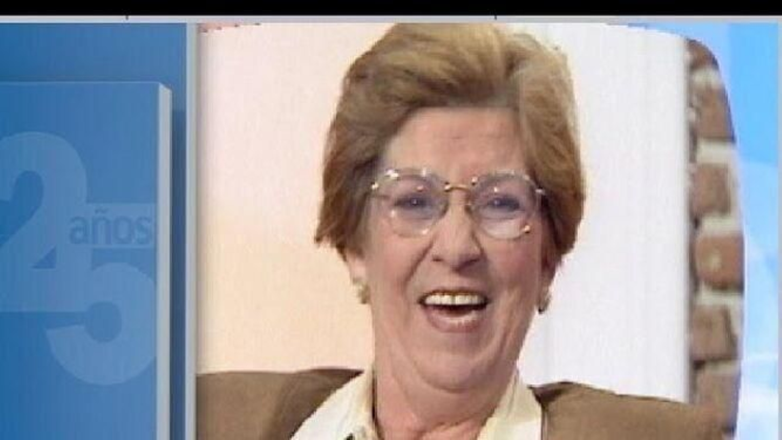 La gaditana Luci Vera, en su aparición en Canal Sur hace 25 años
