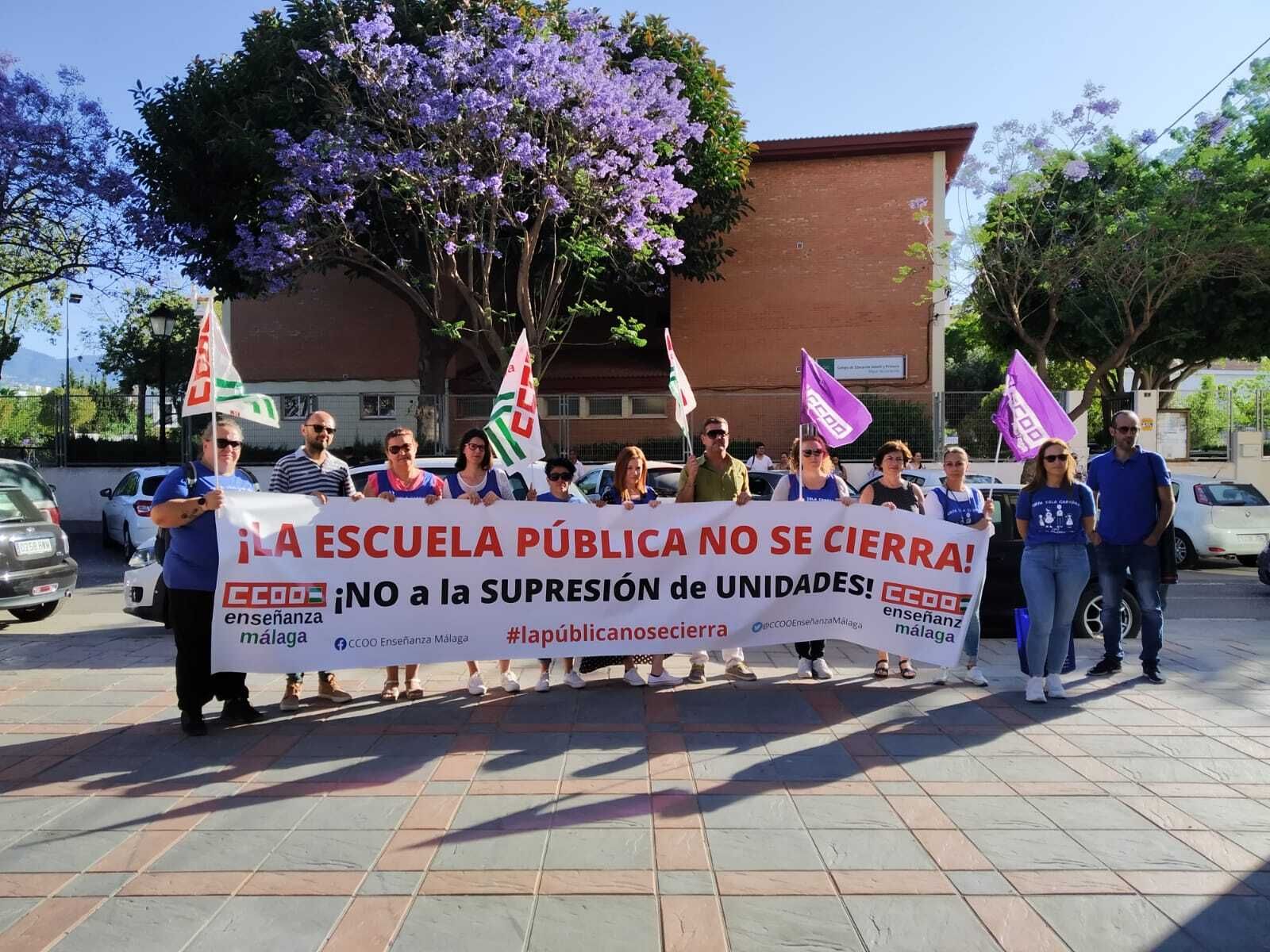 La concentración contra la supresión de una unidad de Infantil.