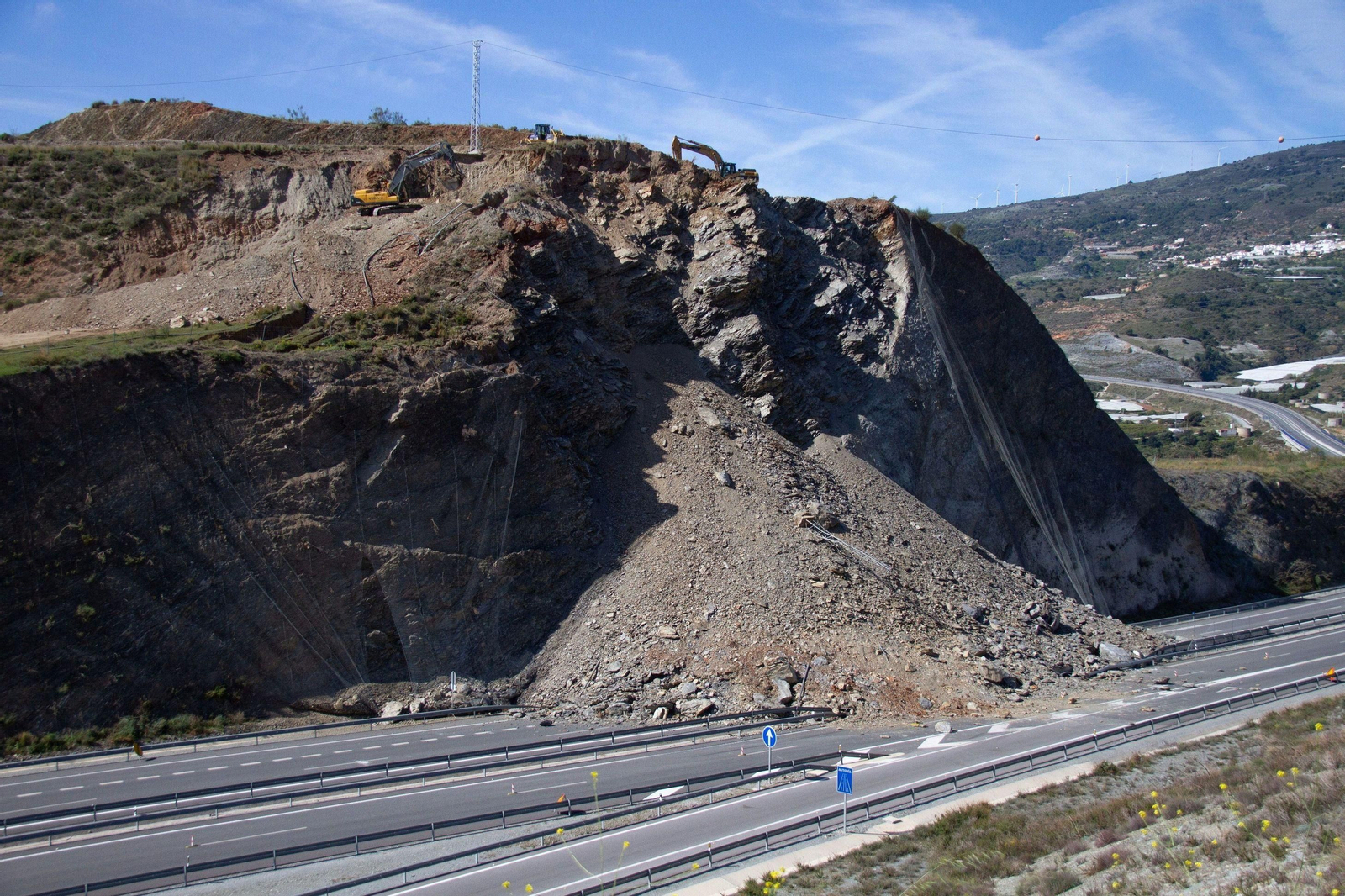 El talud, en el tramo de la autovía en el que se está trabajando