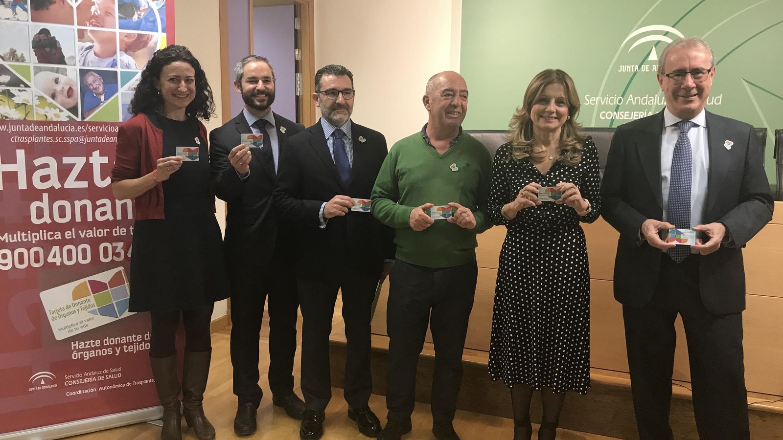 Nieves Romero, Juan José Egea-Guerrero, Rafael Medina, Manuel Borjabad, Marina Álvarez y Manuel Alonso, ayer en el SAS.