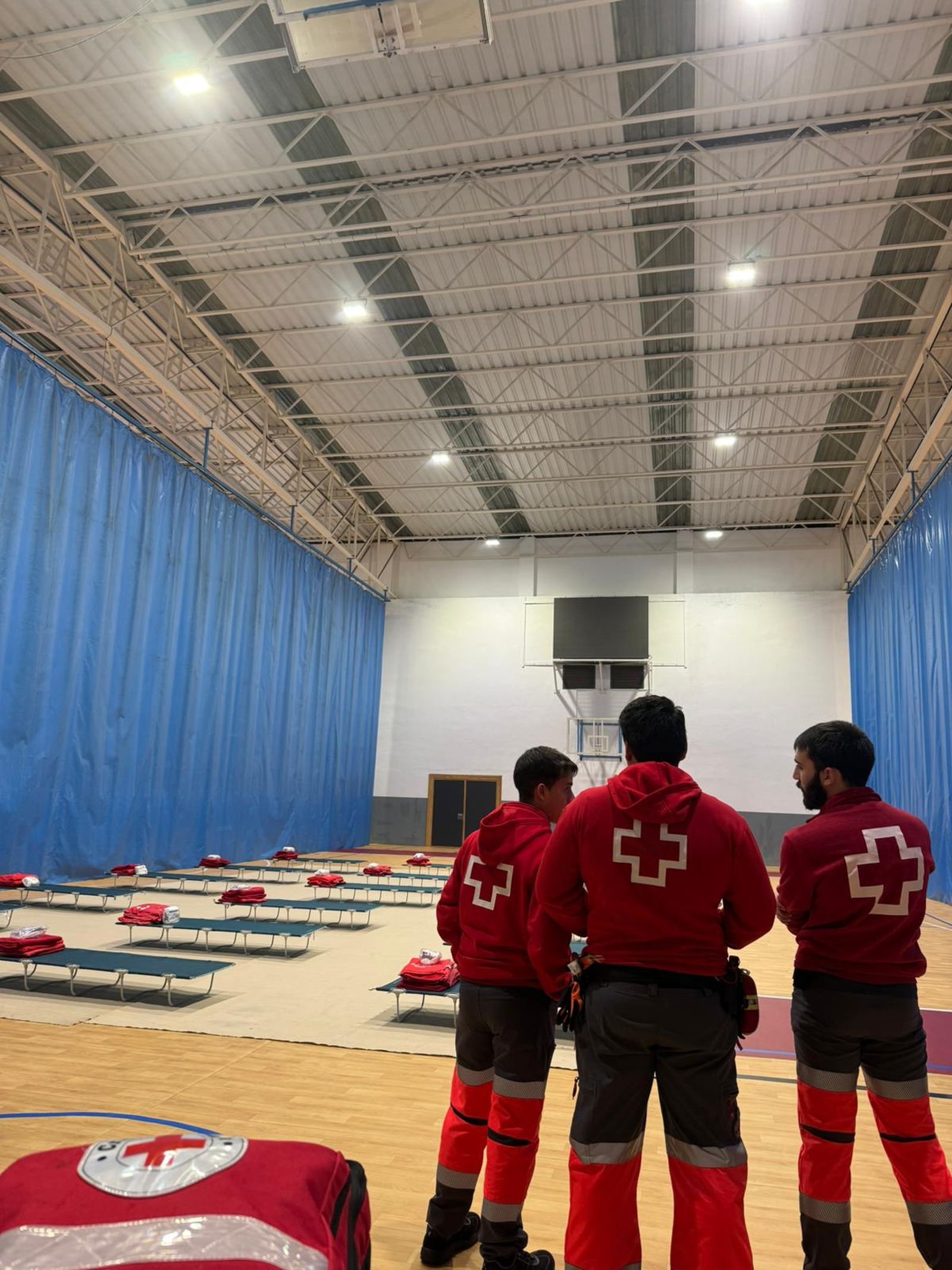 Una de las instalaciones preparadas como refugio en la provincia por Cruz Roja.