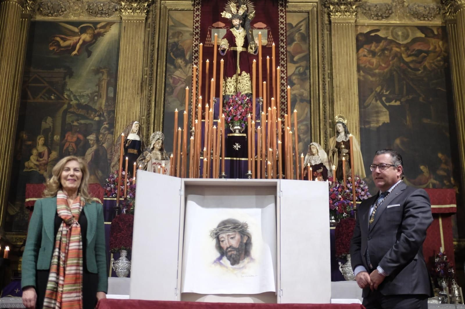 El Valle presenta el paño de la Verónica el primer jueves de cuaresma, obra de Reyes de la Lastra