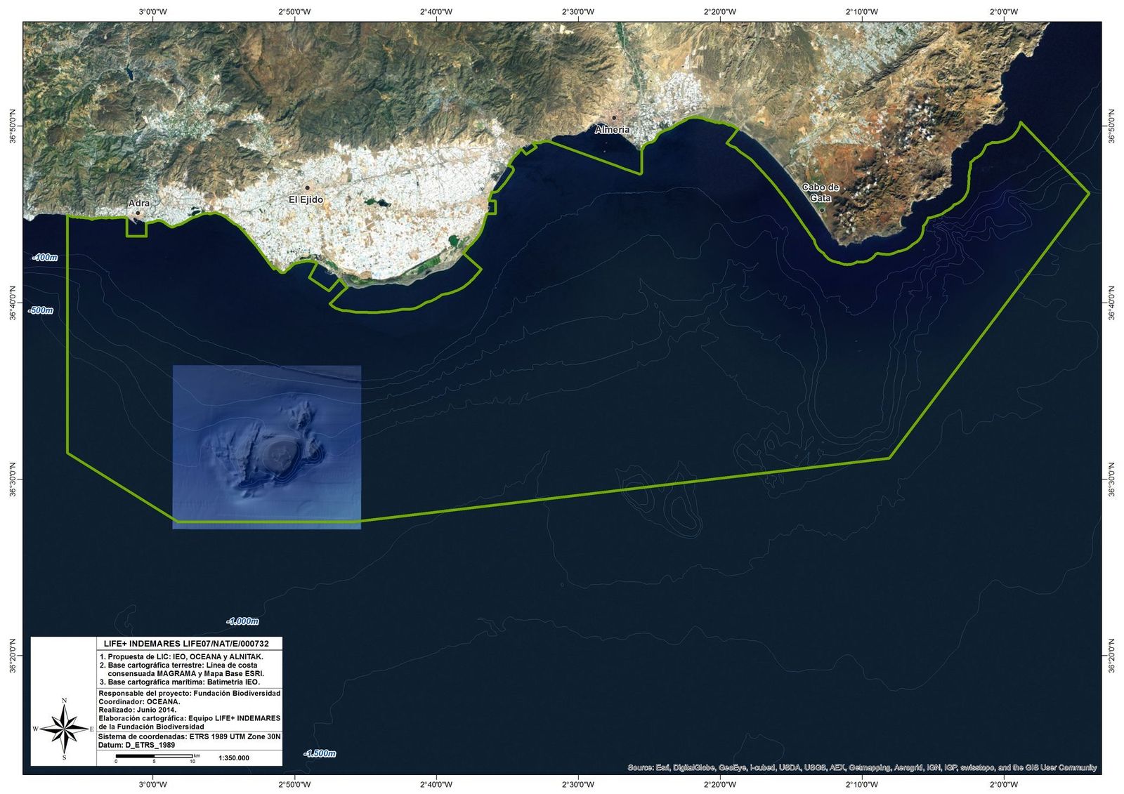 Mapa del LIC Sur de Almería-Seco de los Olivos