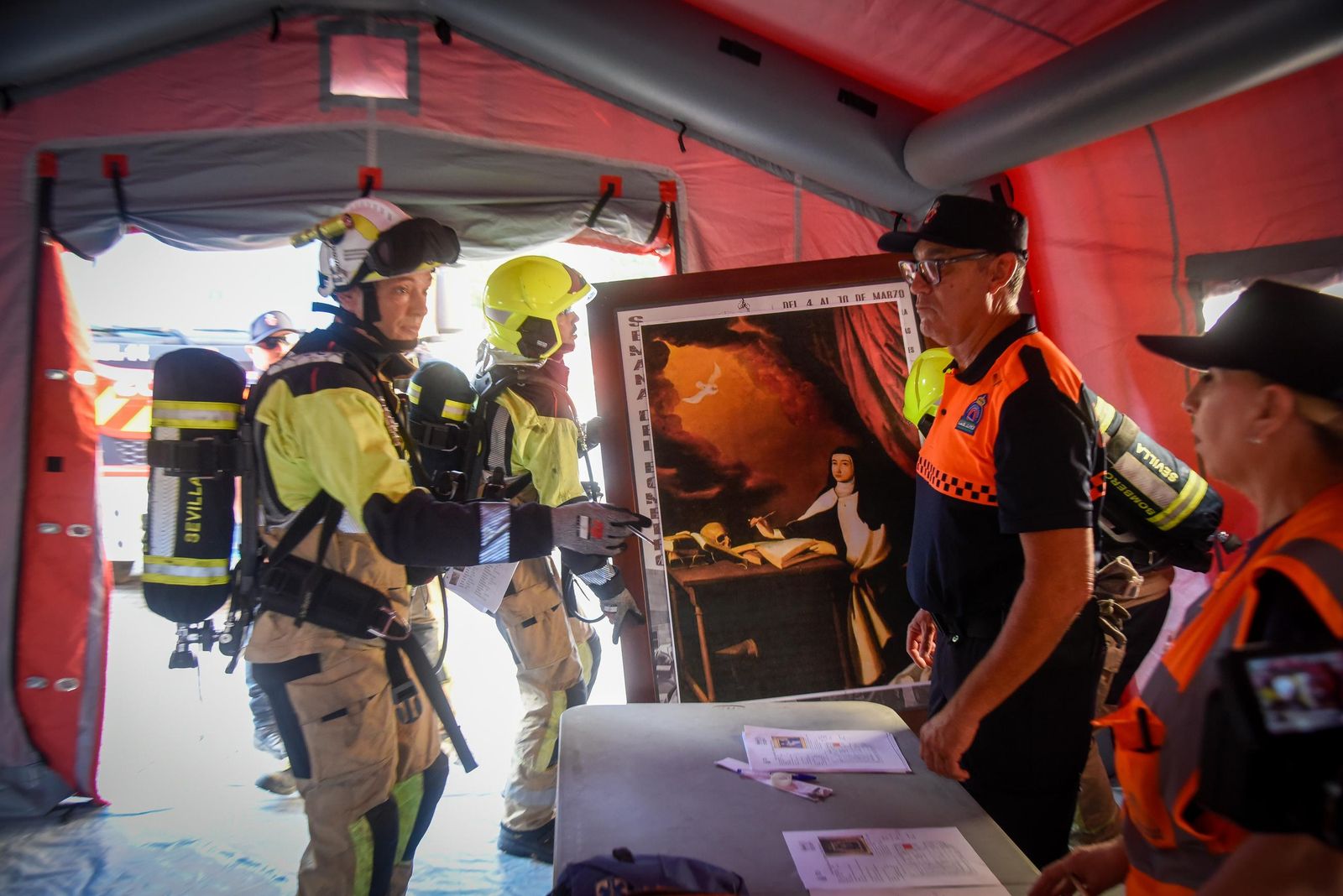 Simulacro de incendio en la Catedral y el Archivo de Indias