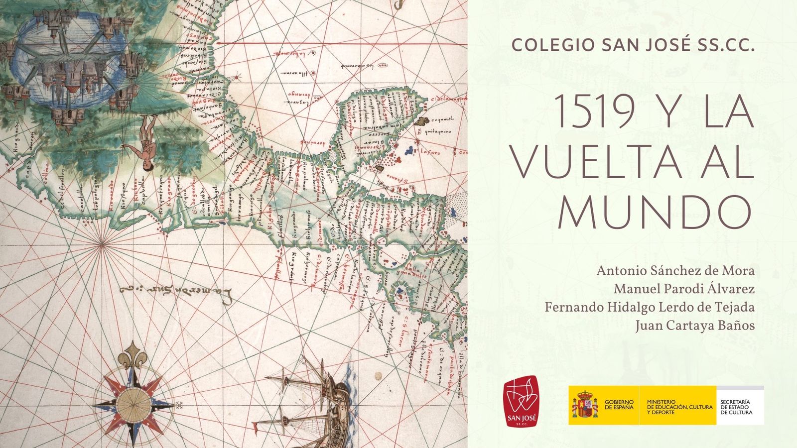 Cartel de la mesa redonda '1519 y la vuelta al mundo' en los Padres Blancos