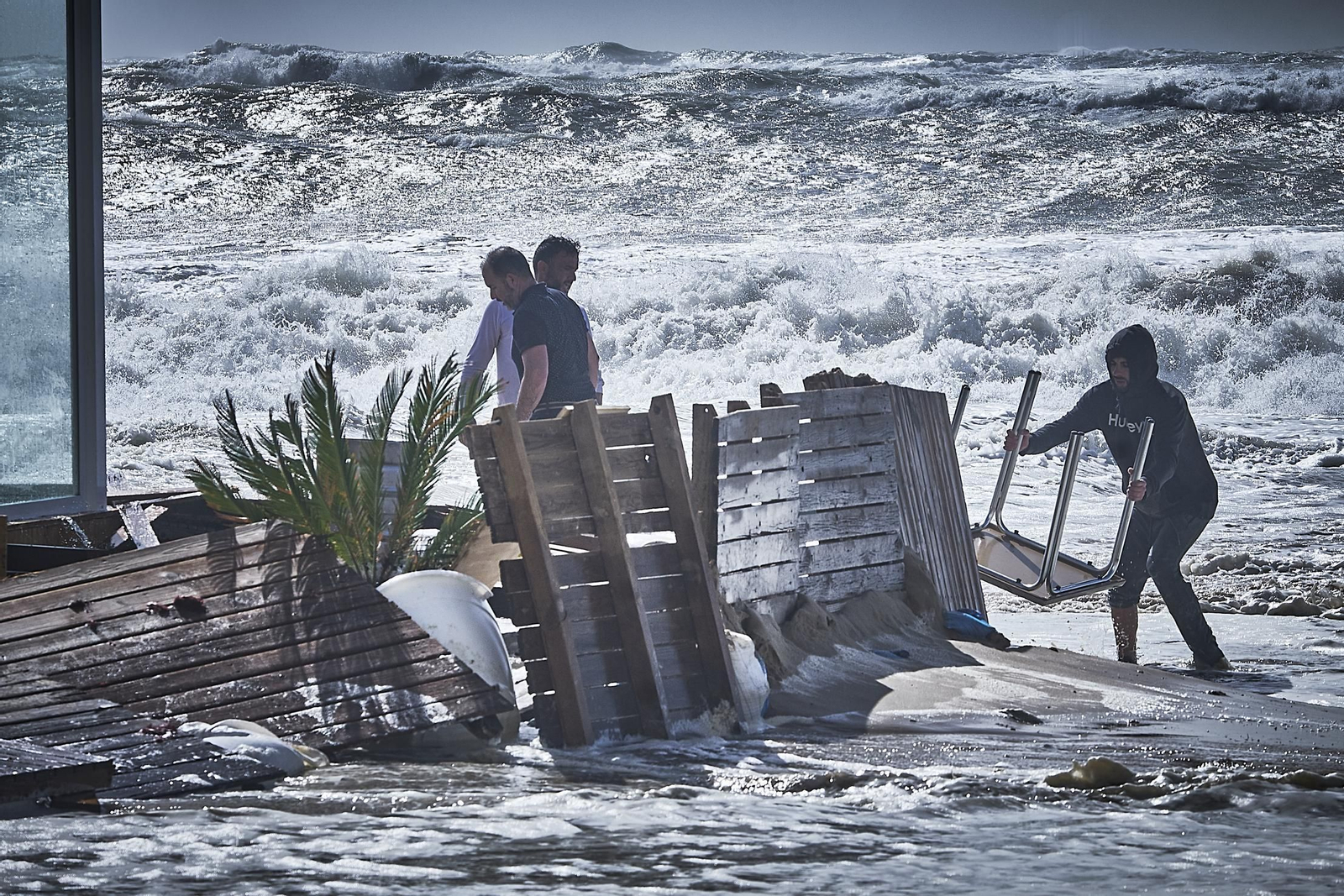 Efectos del temporal en Cádiz