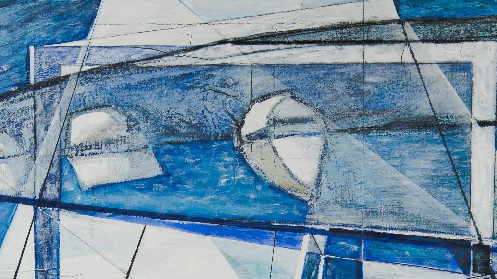 Cuadro de Juan Antonio Lobato 'Azul Puente Zuazo'.