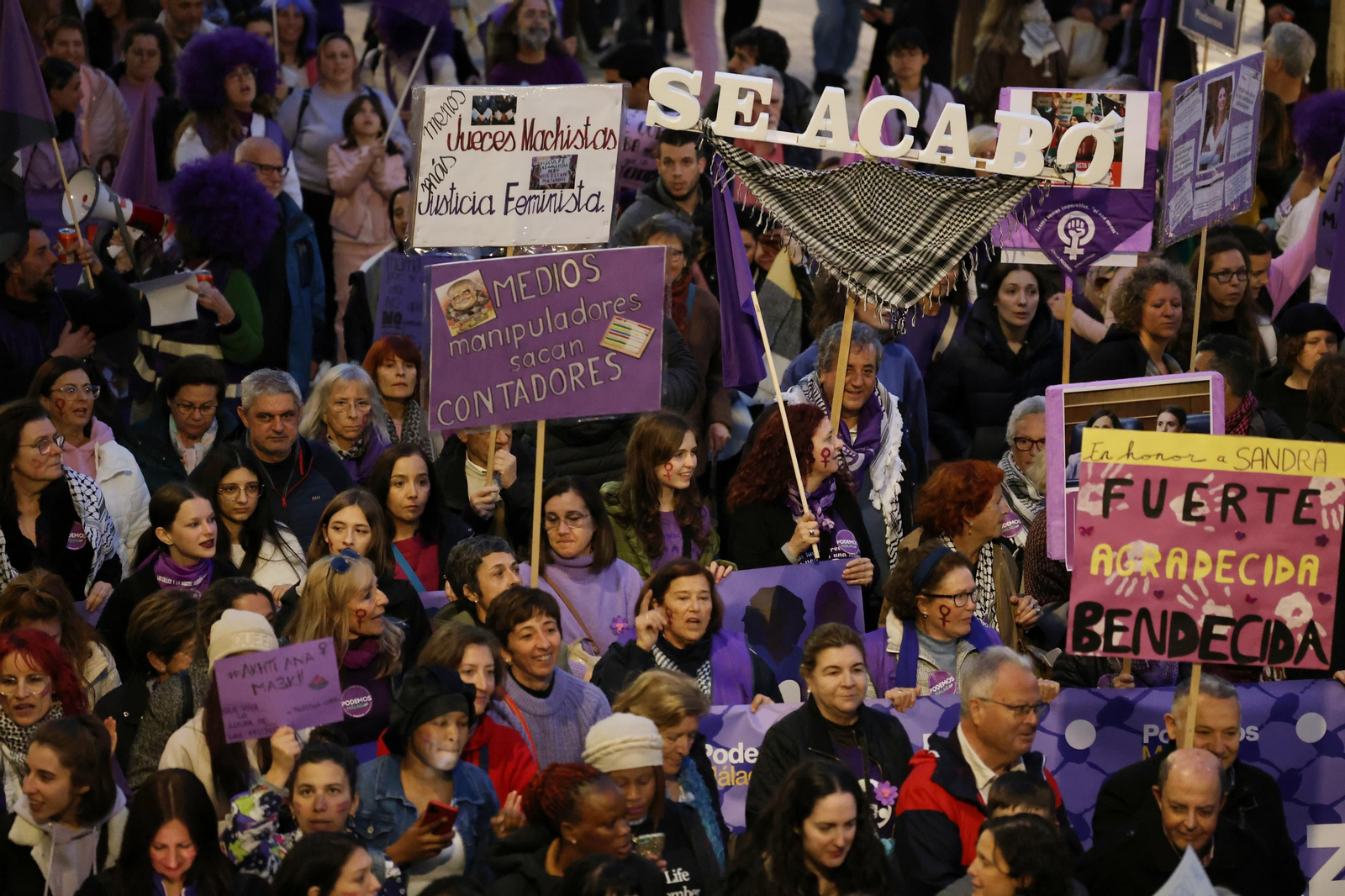 La manifestación del 8-M en Málaga, en fotos