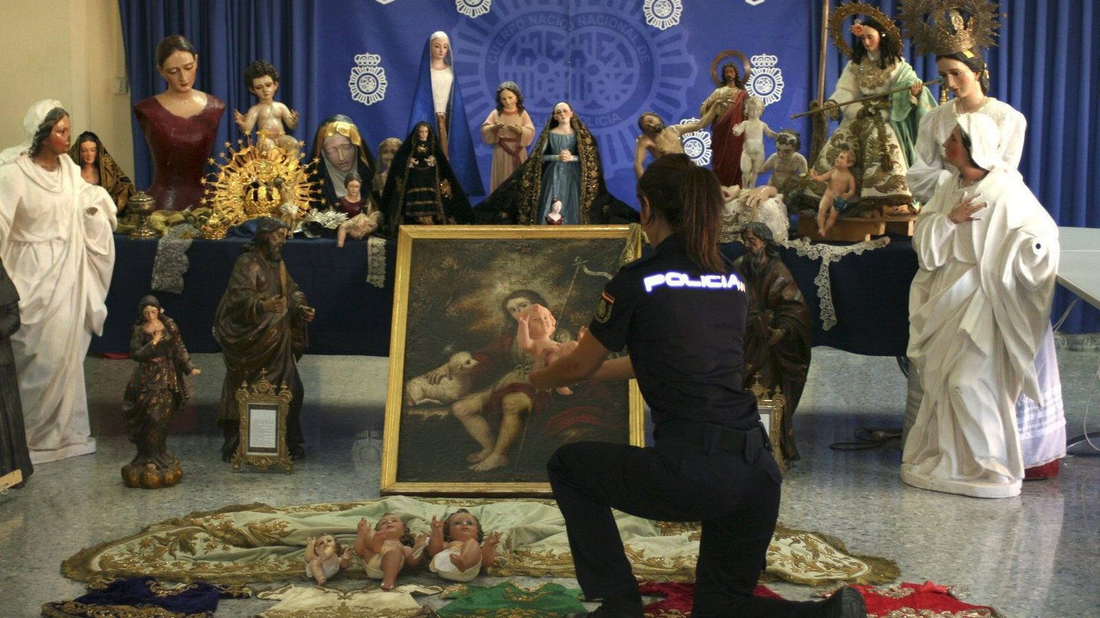 Las obras de arte de la Diputación Provincial, que fueron recuperadas por la Policía.