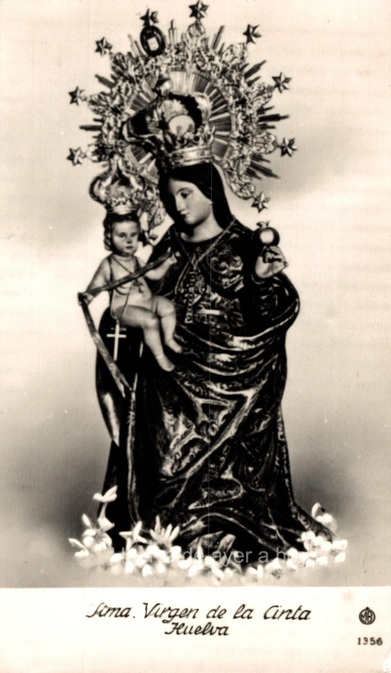 La Virgen Chiquita de la Cinta en la antigua postal de los jazmines.