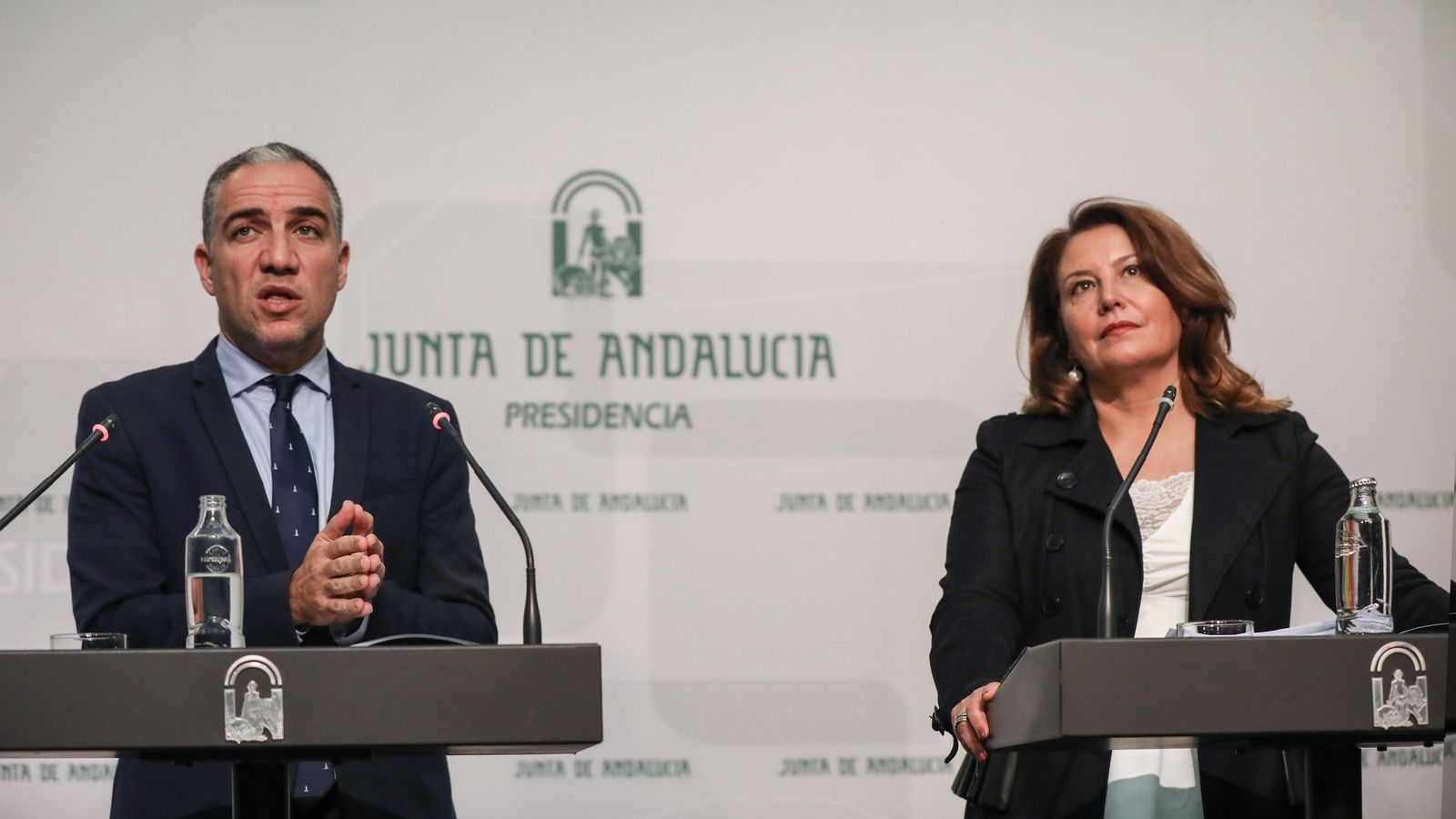 Elías Bendodo y Carmen Crespo en una comparecencia reciente