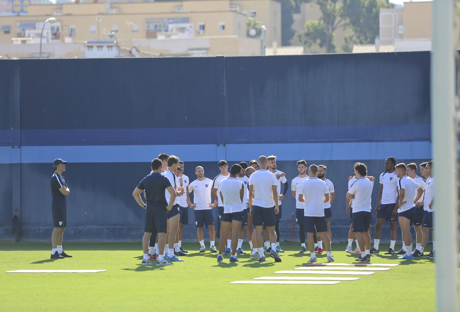 Un entrenamiento del Málaga.