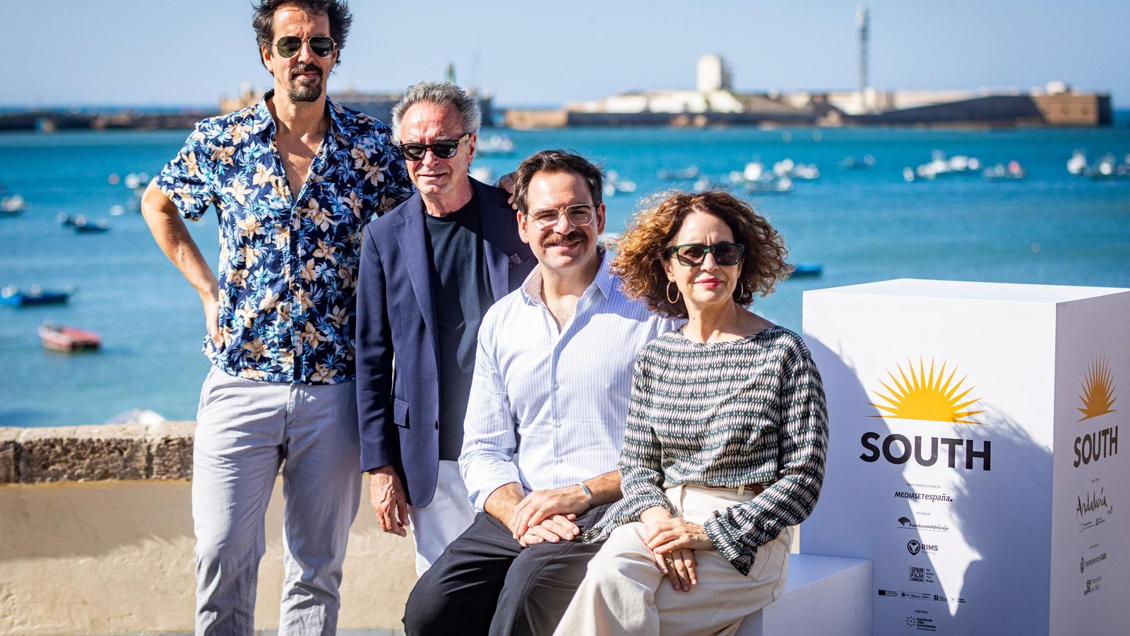 Félix Viscarret, Óscar Martínez, Jorge Usón y Adriana Ozores presentan 'Galgos' en Cádiz.