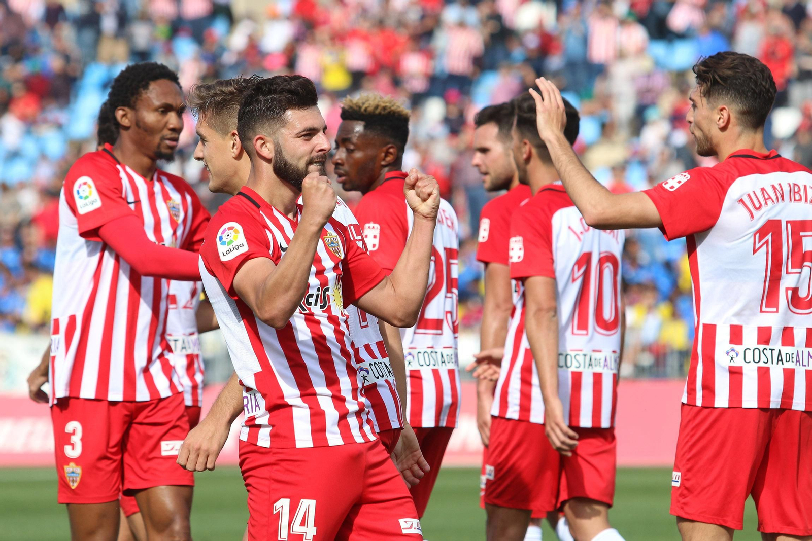 Rioja celebra el 1-0 ante el Rayo Majadahonda