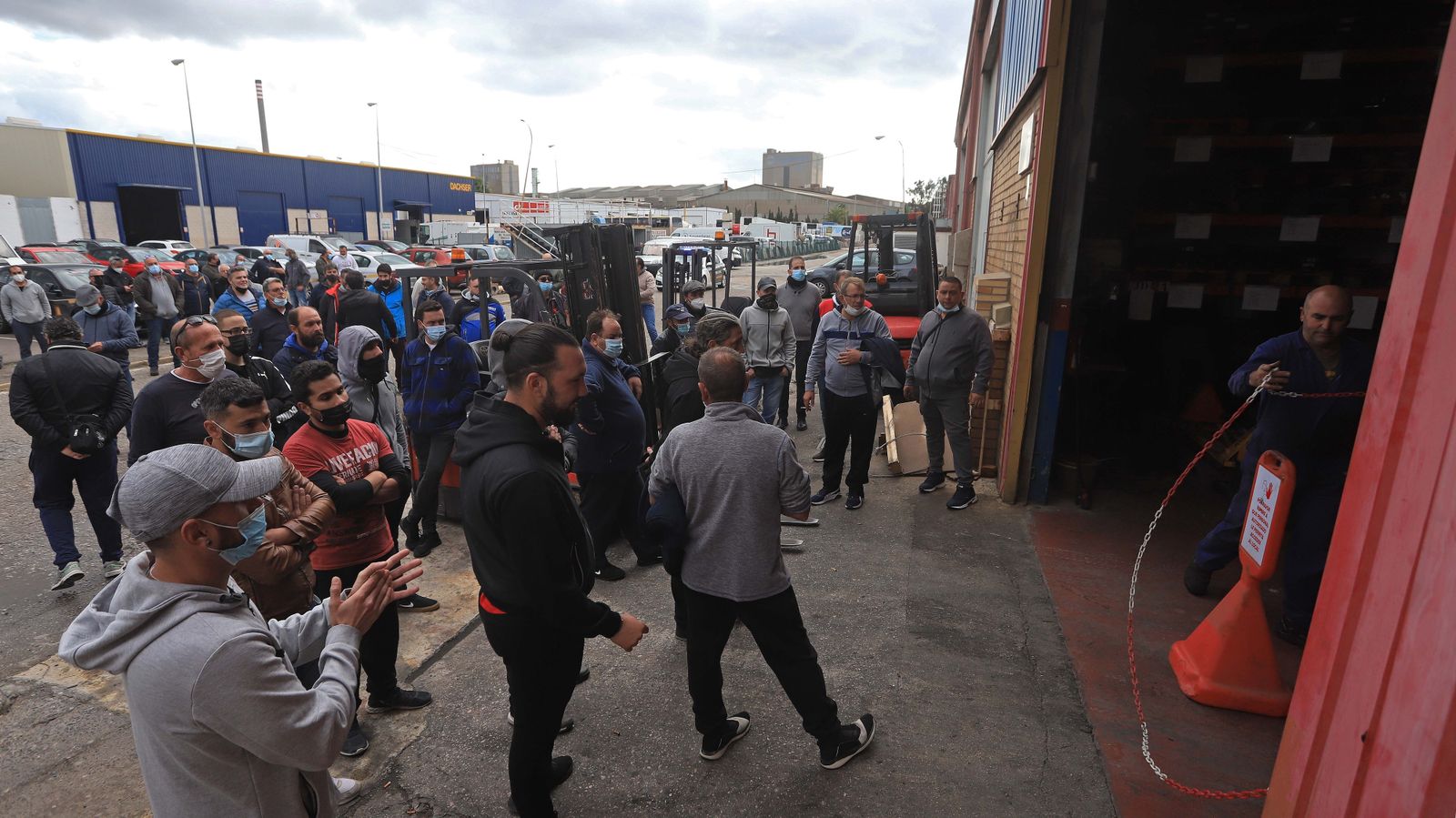Fotos de los piquetes en el polígono de Palmones