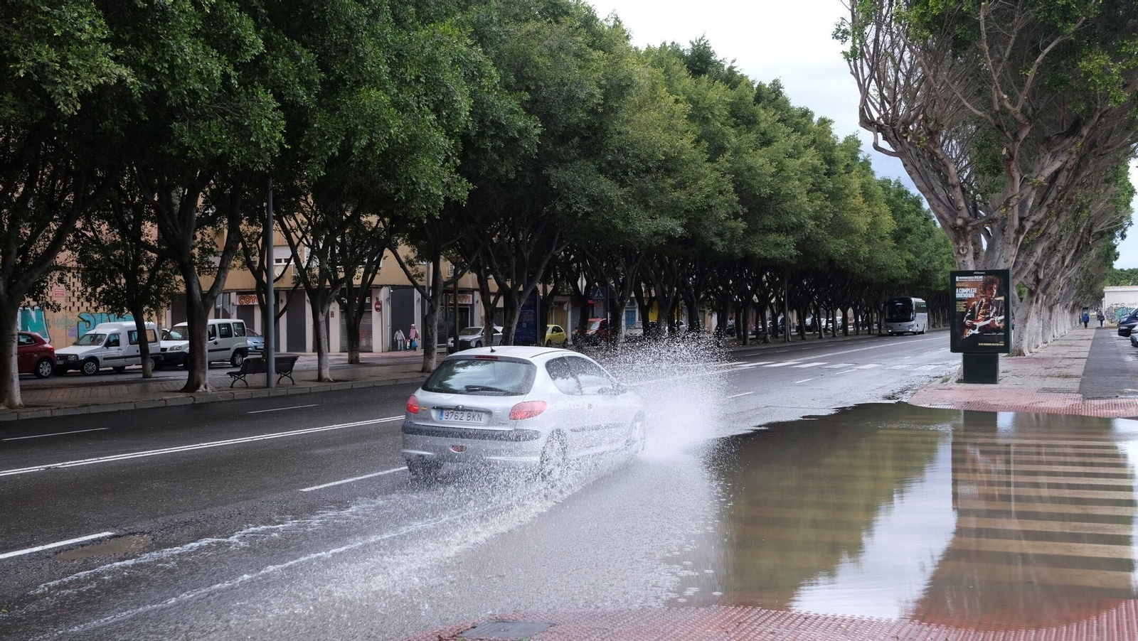 Lluvia en Almería capital este pasado fin de semana.