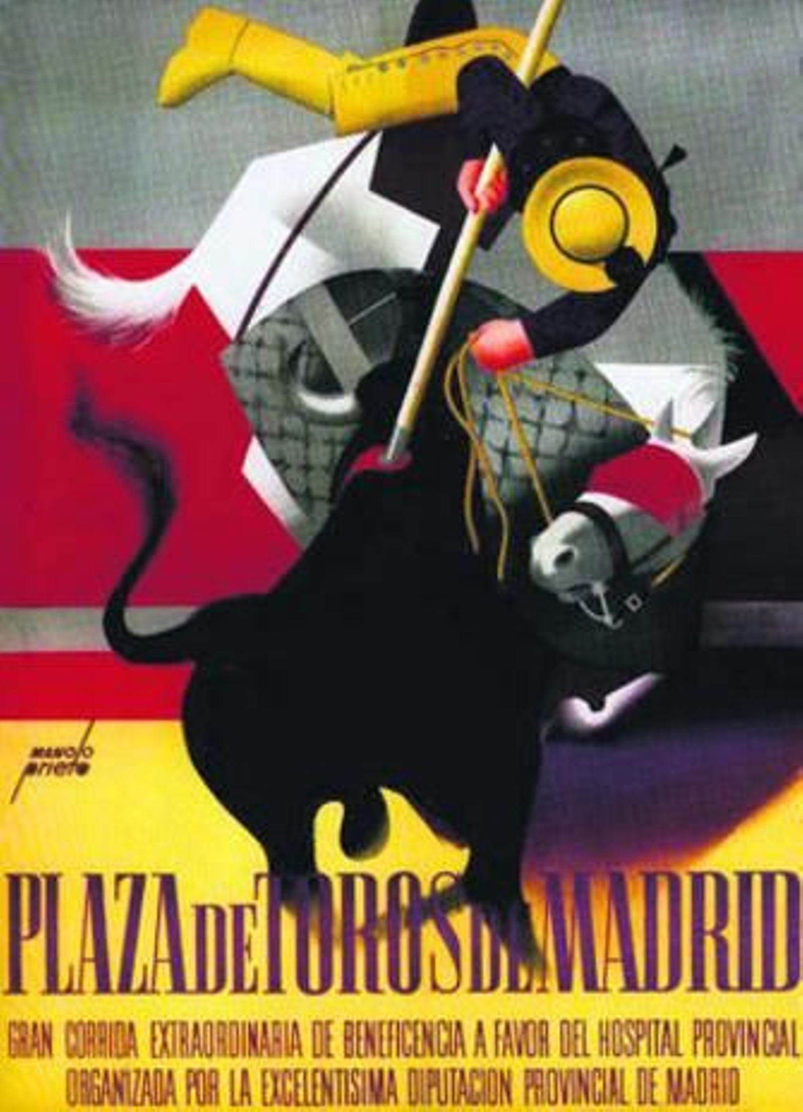 Cartel del año 1952, primer premio de la Corrida de Beneficencia.