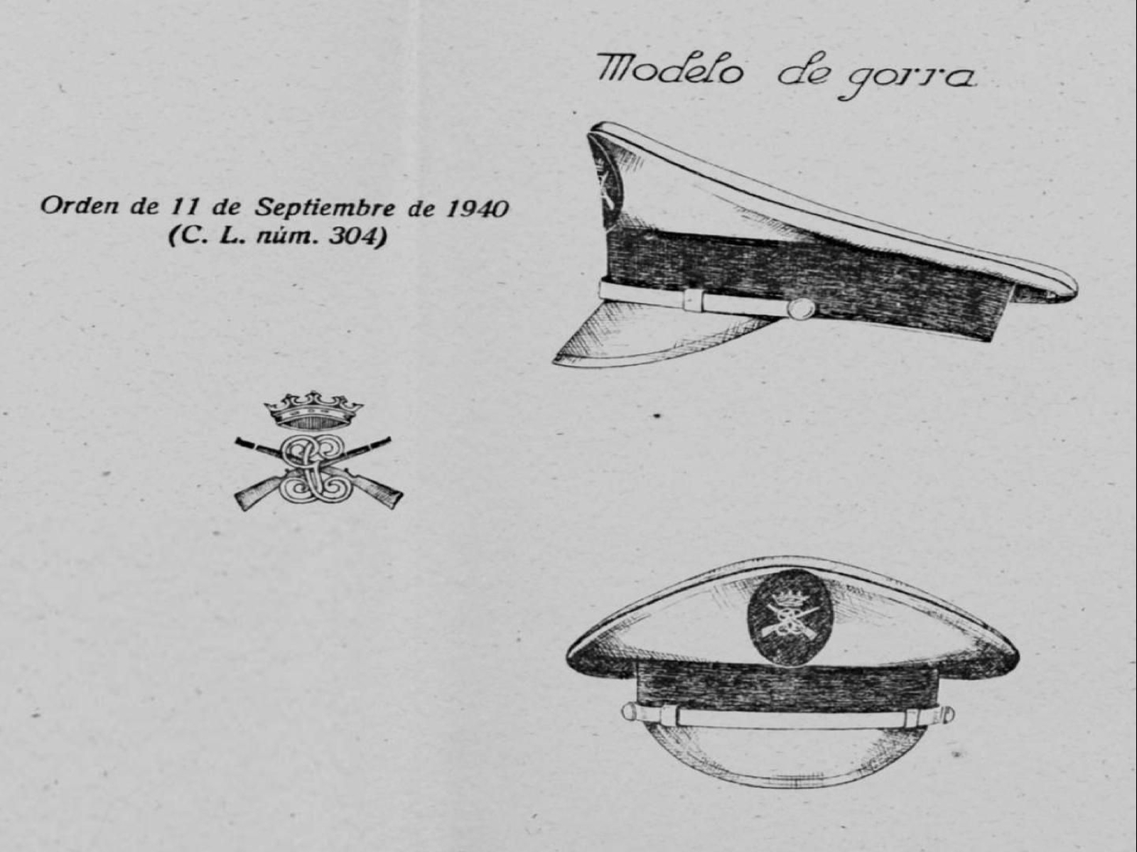 Gorra de plata adoptada por la Guardia Civil en 1940 Gorra de plata adoptada por la Guardia Civil en 1940