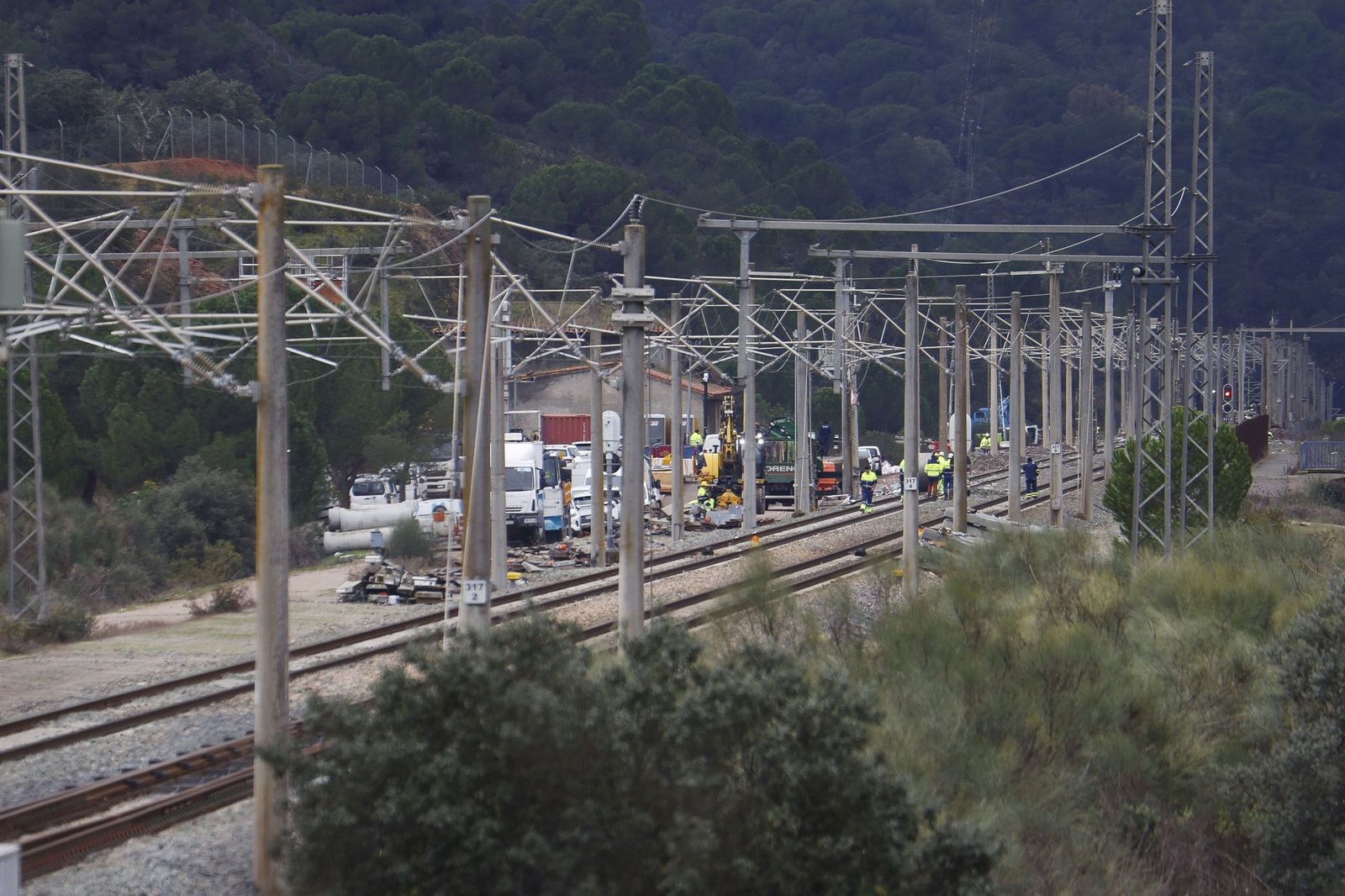 Imagen de la zona cero del accidente en Adamuz.