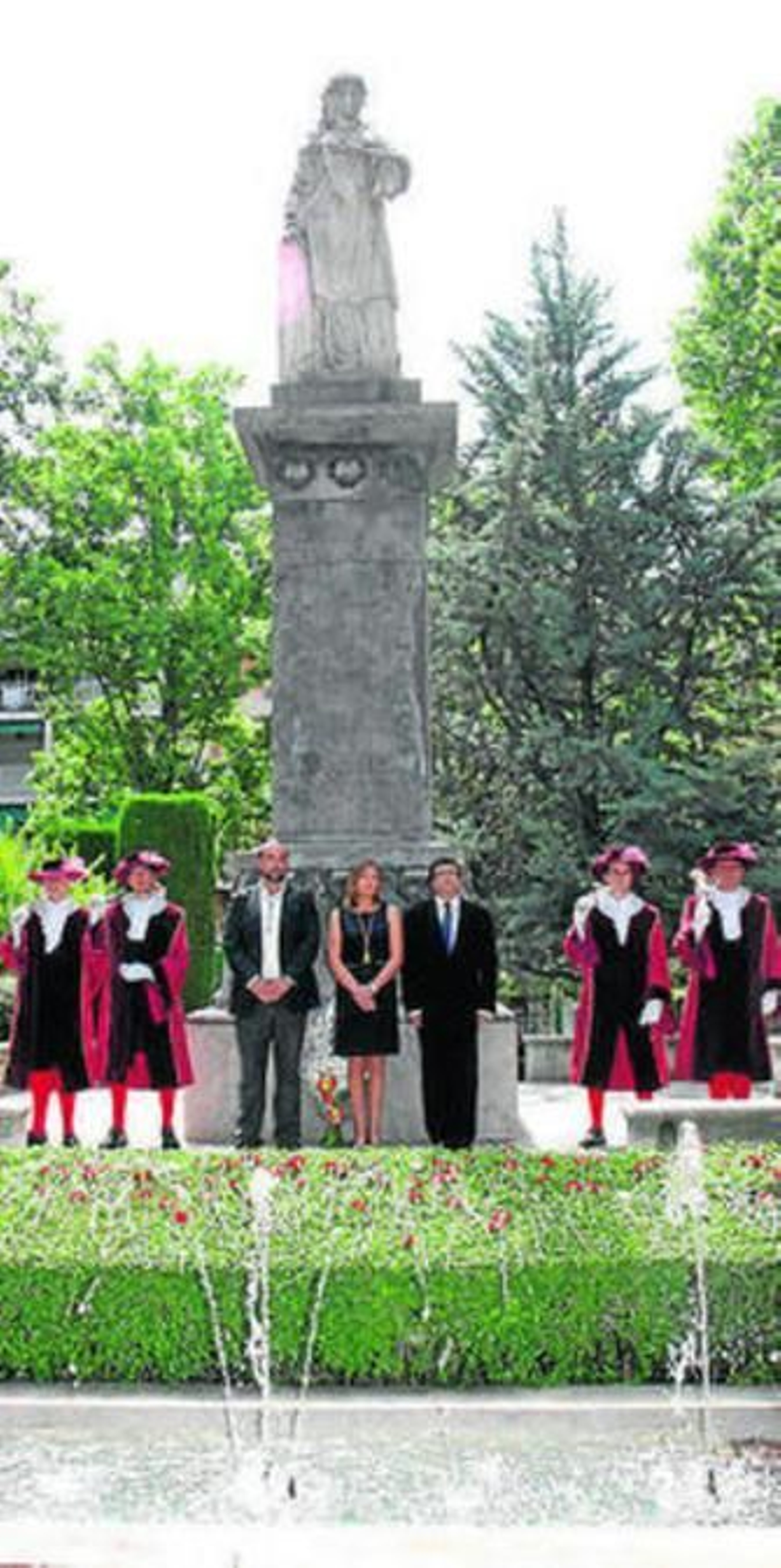 El acto municipal, ayer.