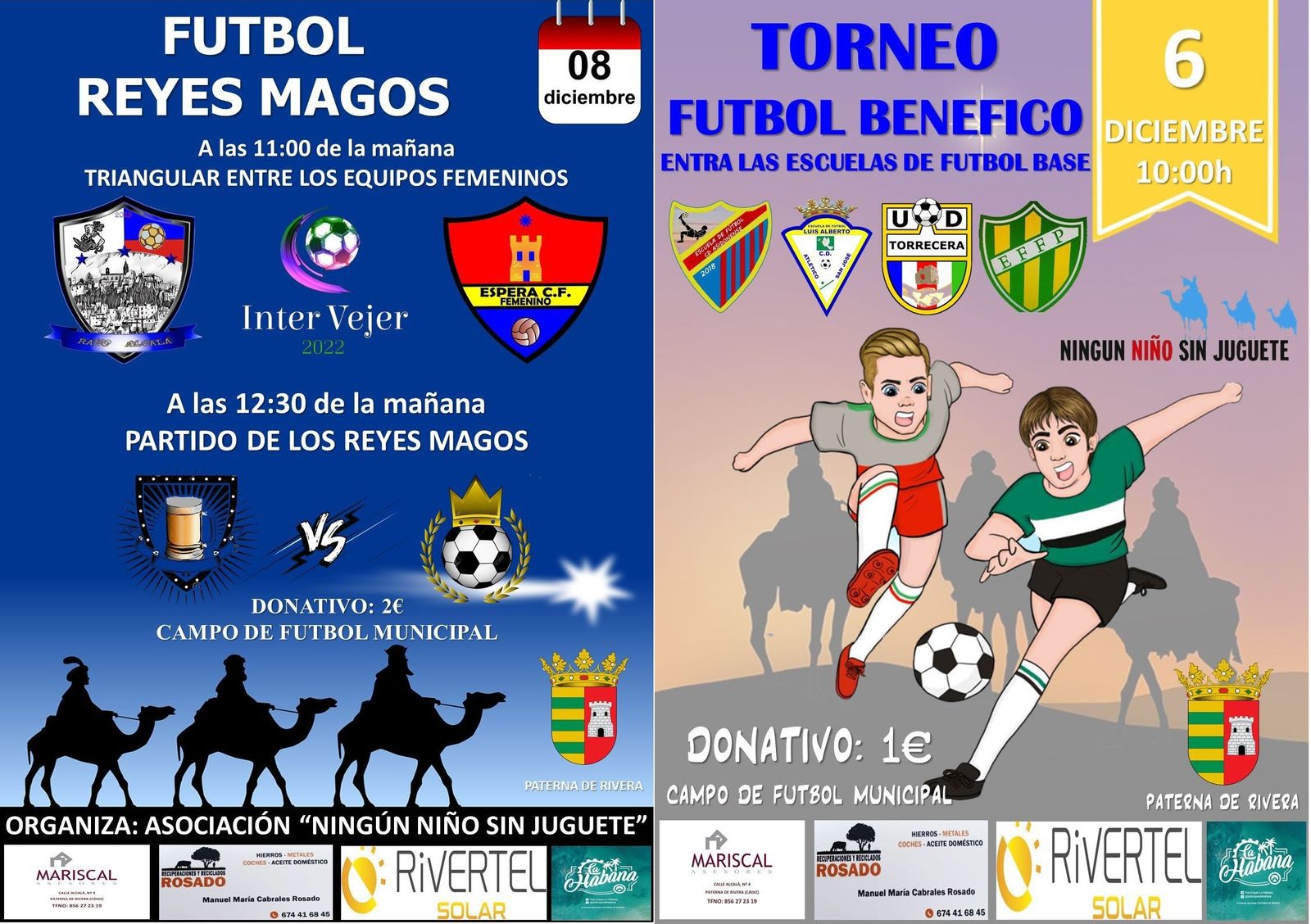 Carteles de la doble cita paternera.