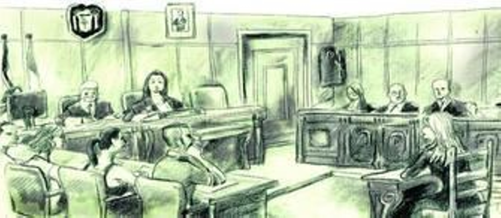 Una ilustración del momento de la declaración de la ex regidora en el juicio con jurado celebrado en junio pasado.