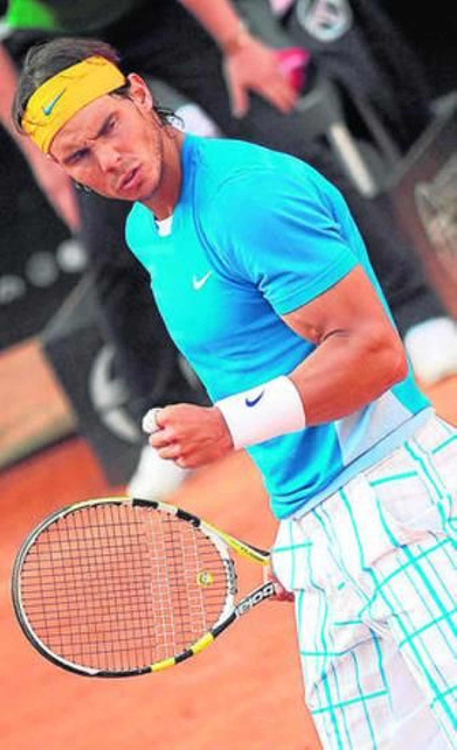 Nadal celebra su victoria ante el letón Gulbis.