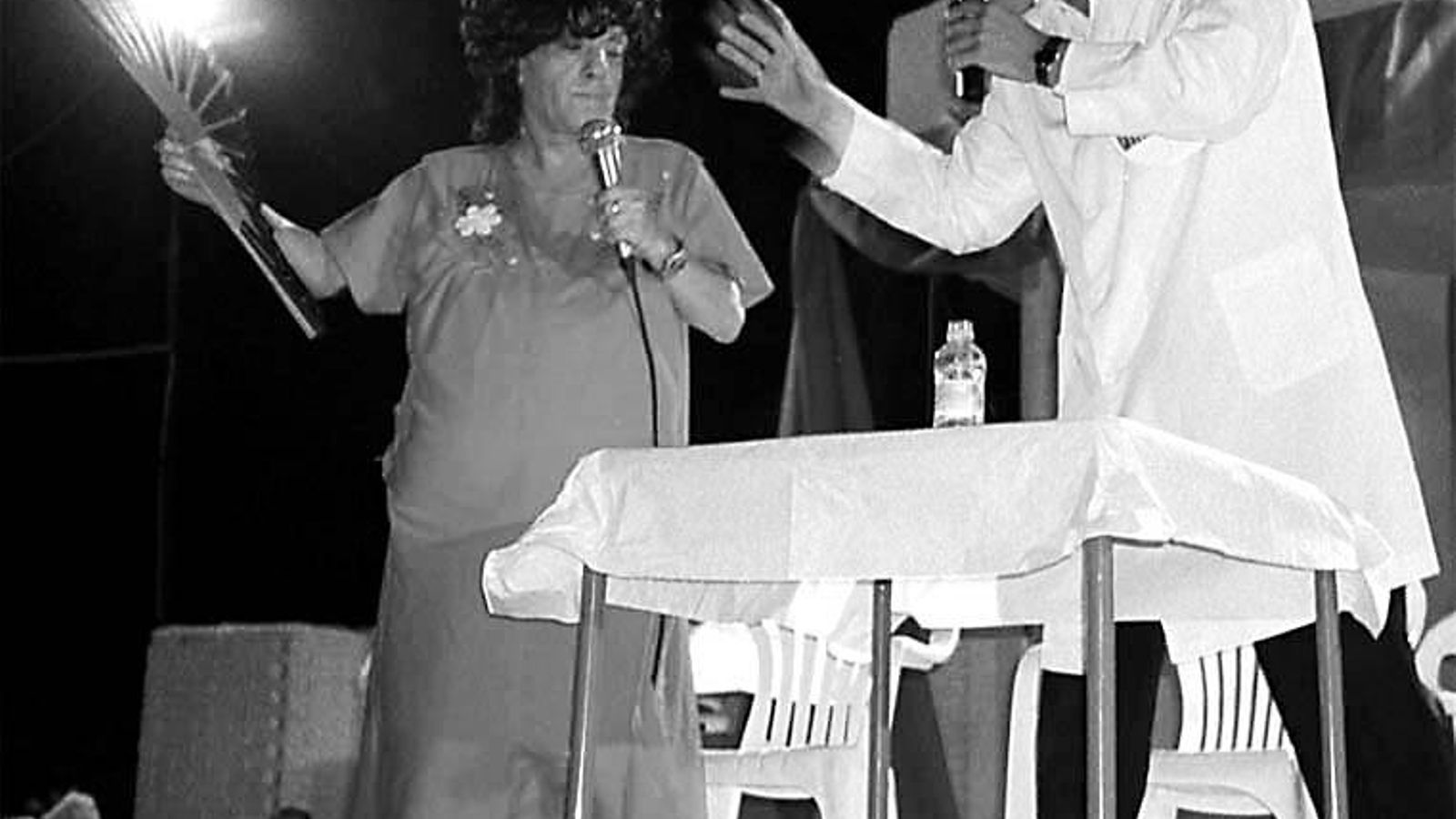 El dúo Sacapuntas en una actuación en Chiclana el año antes del fallecimiento de 'El Pulga'