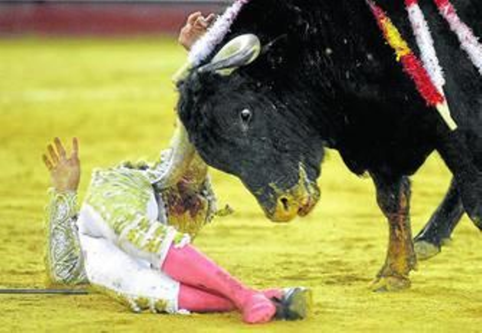 Miguel Tendero sufre una cornada en la zona sacra, que le infiere su segundo astado.