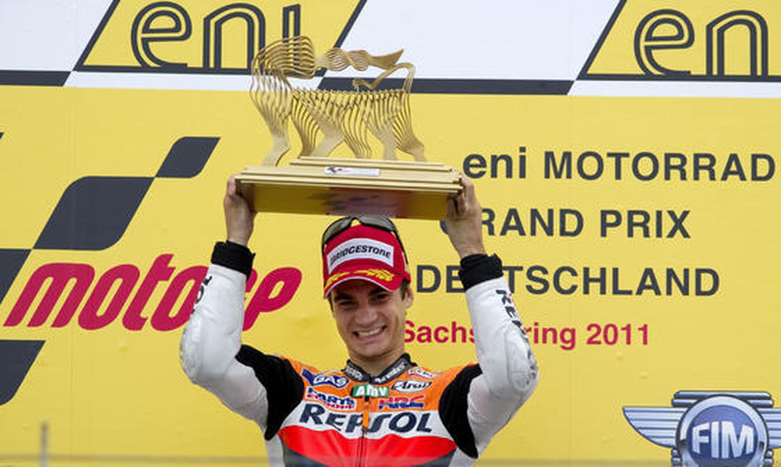 Dani Pedrosa vence en Alemania por delante de Lorenzo y Stoner. / AFP