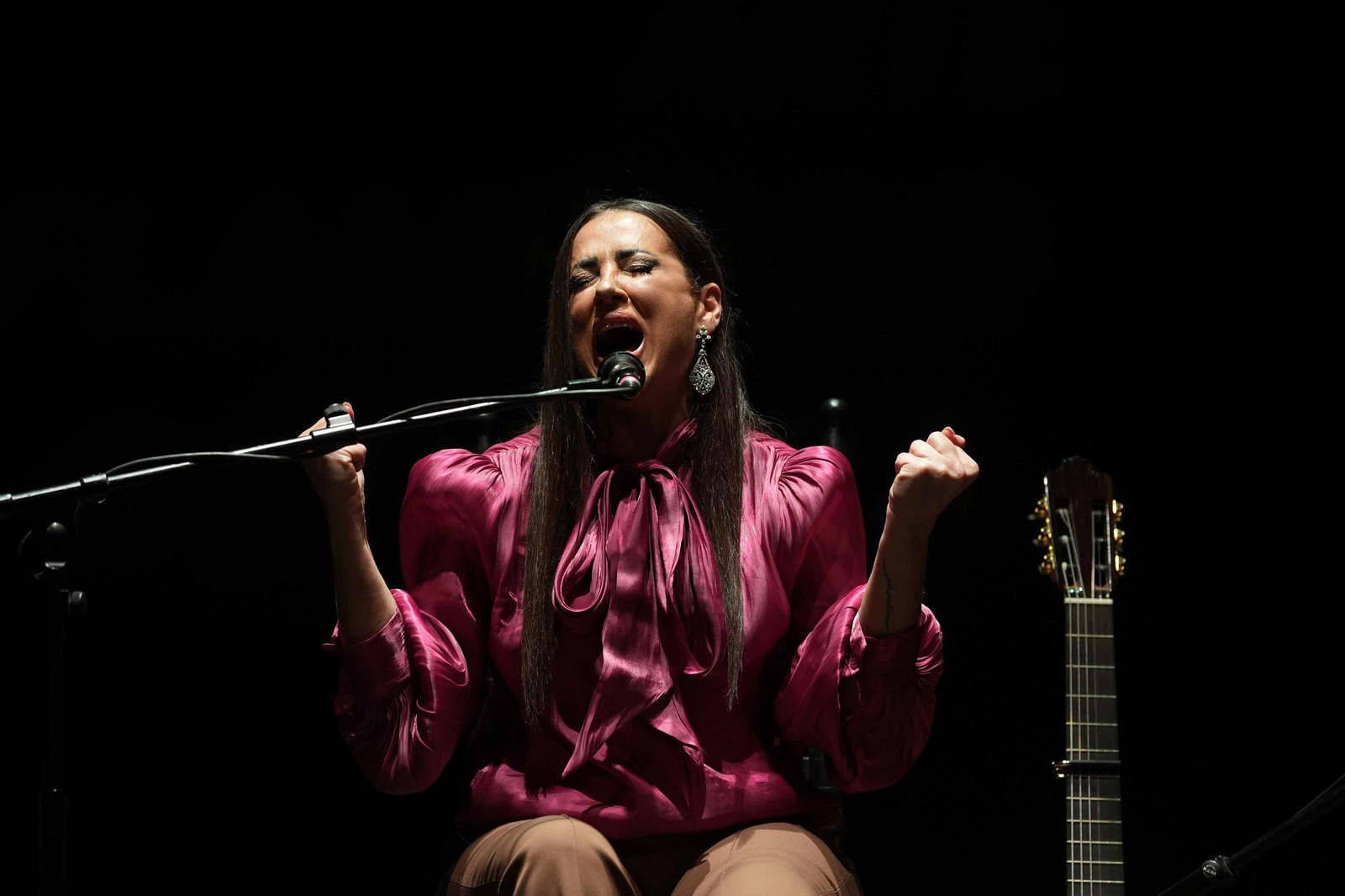 La cantaora cordobesa Sara Denez, en una de sus actuaciones en el Concurso Nacional de Arte Flamenco.