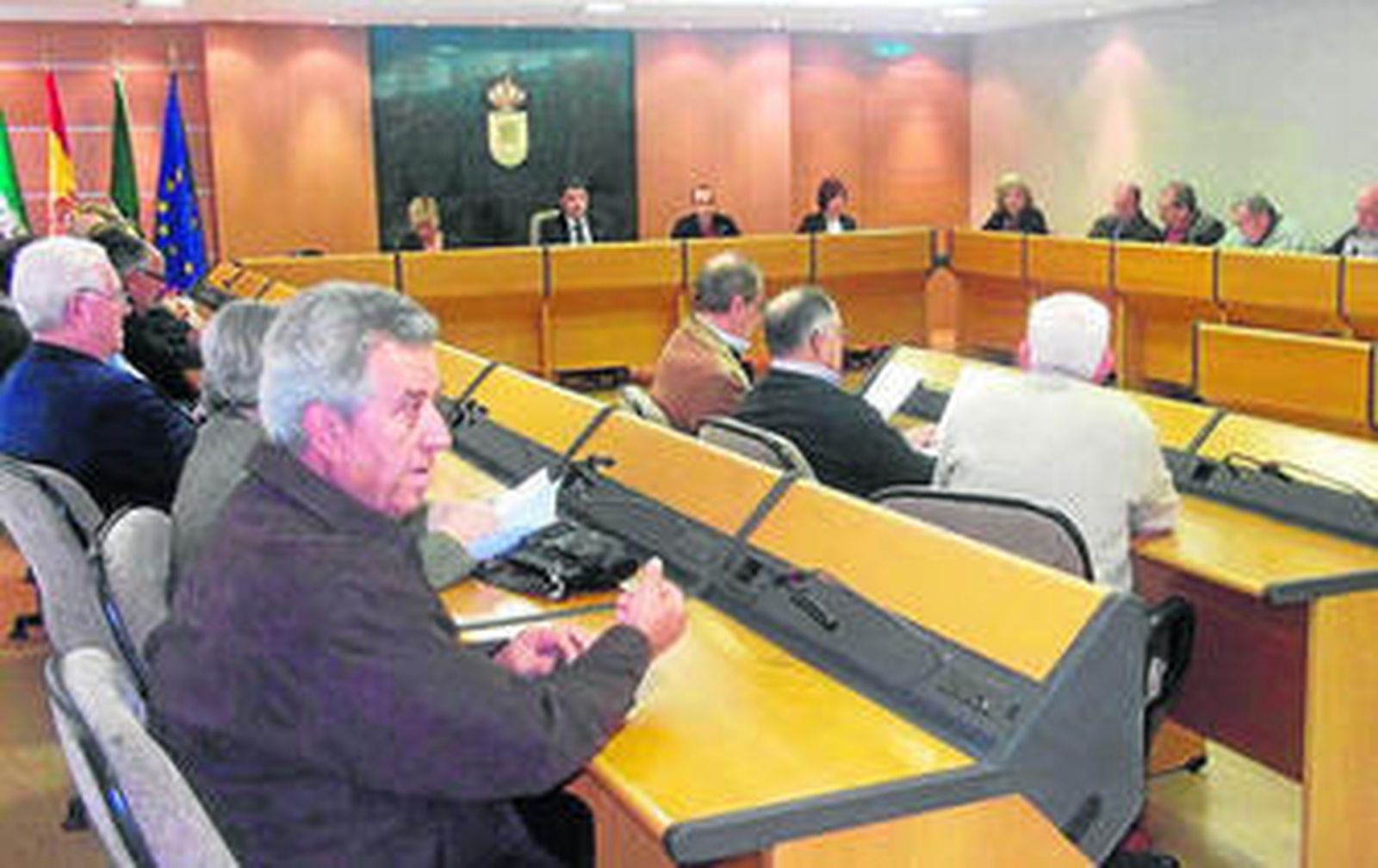 Los mayores durante el consejo local en el salón de plenos ayer.