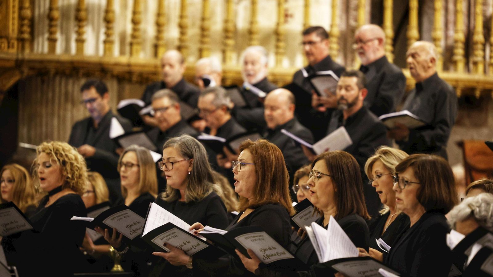 Las corales gaditanas en el concierto del pasado sábado.